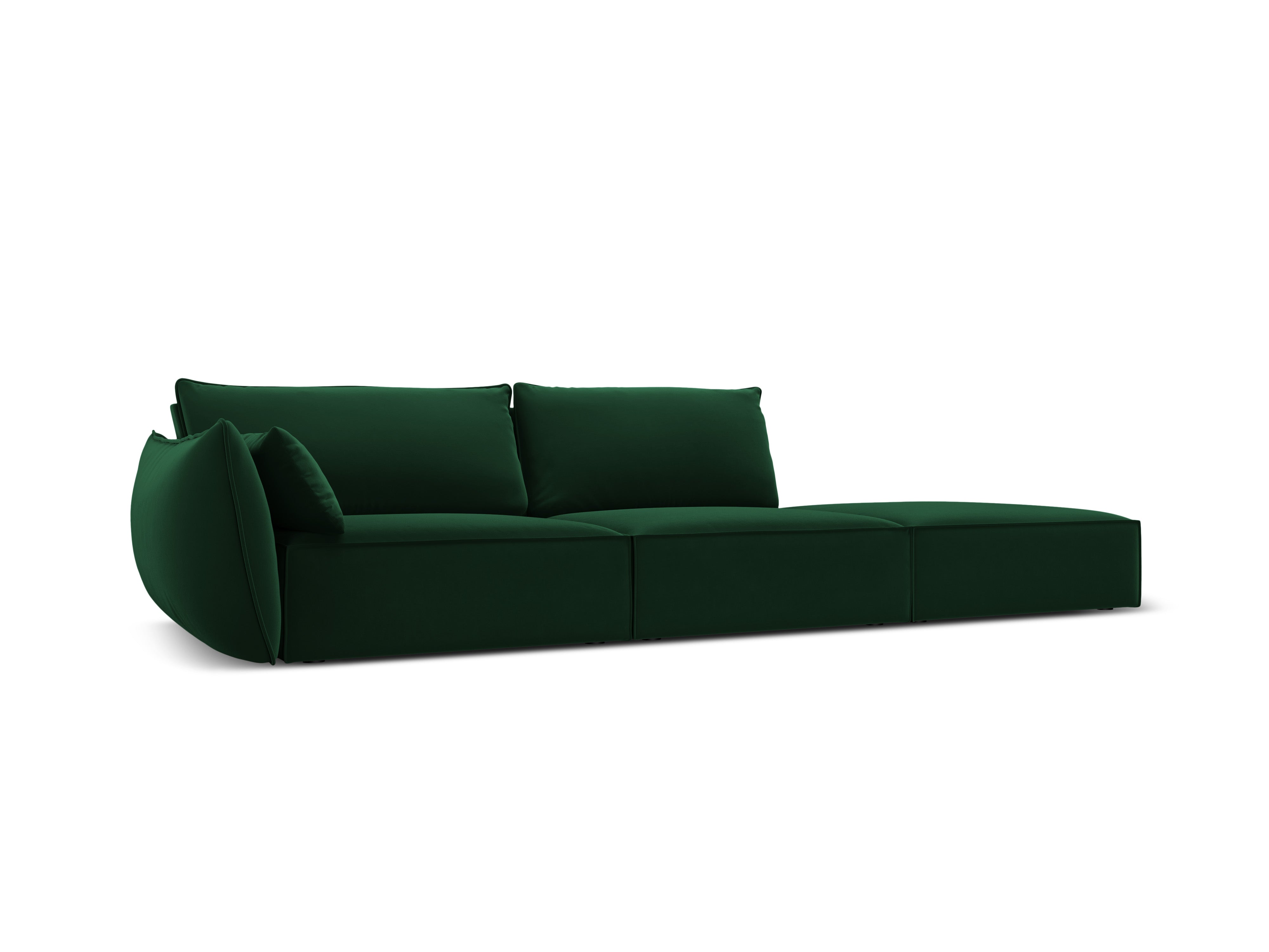 Right -sided velvet sofa open Vanda bottle green