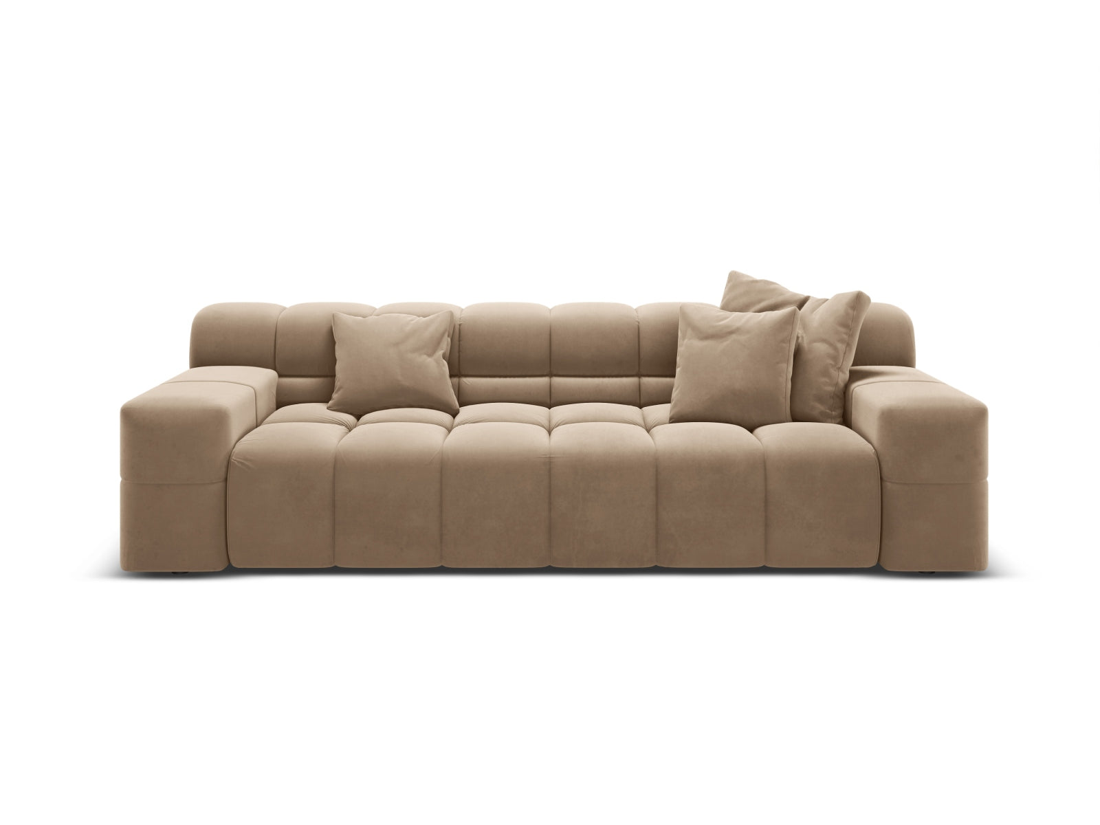 AGAVE beige velvet 3-seater sofa