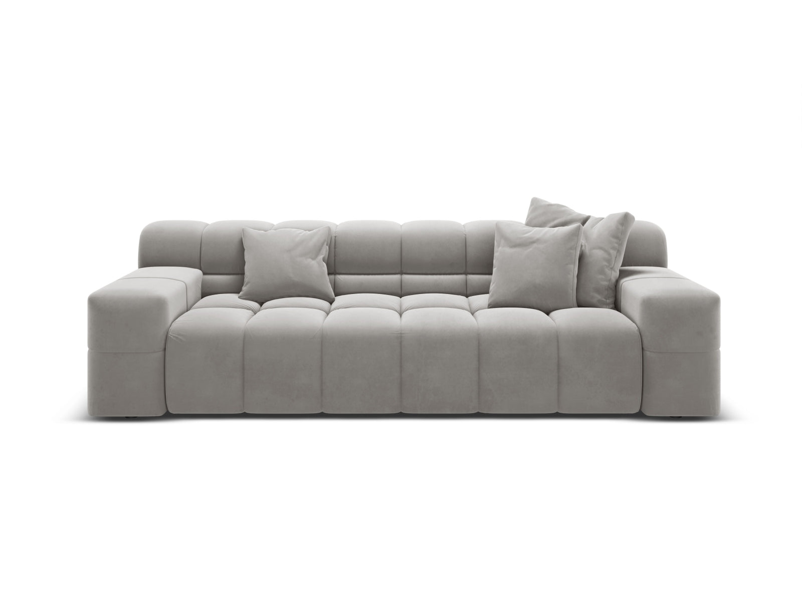 AGAVE gray velvet 3-seater sofa