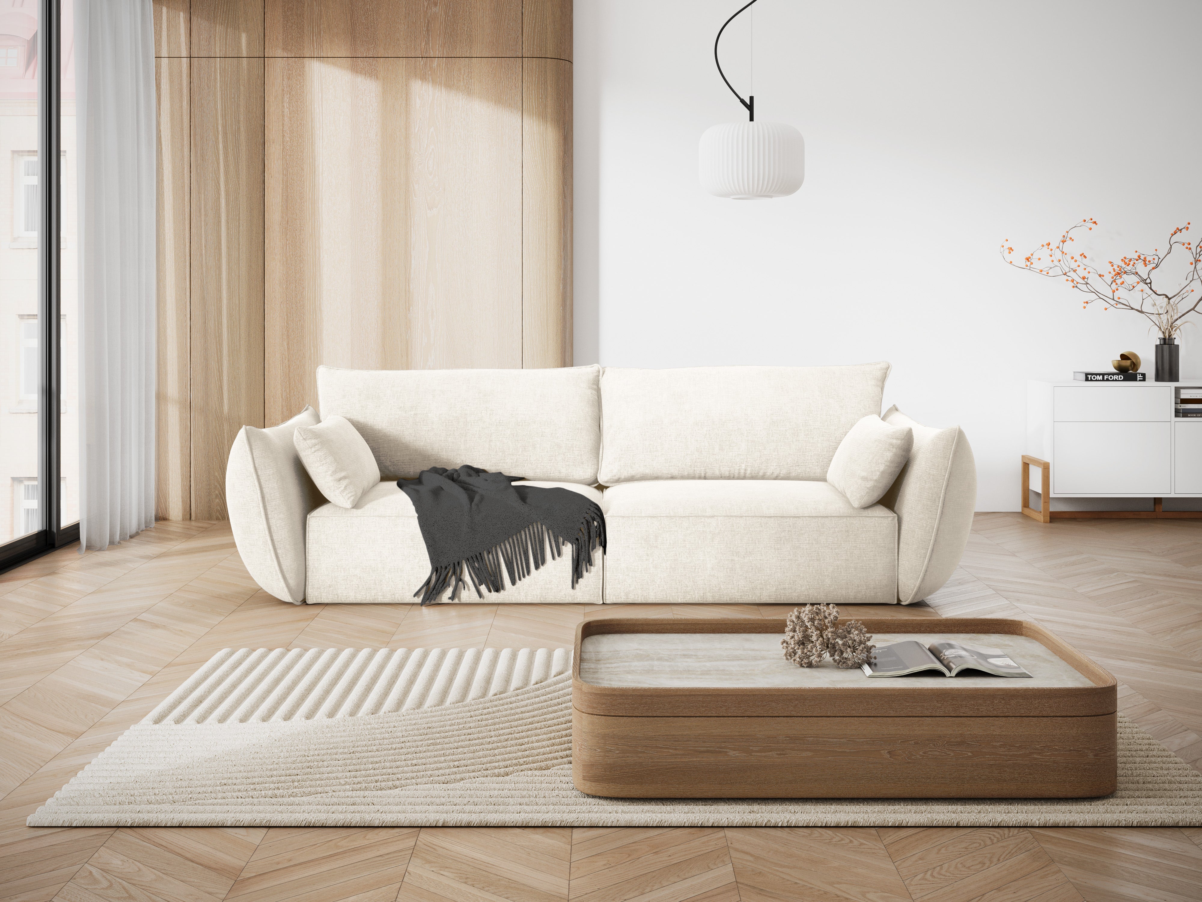 Sofa in the Sielilian Fabric of 3rd Vanda Jasnobeżowy