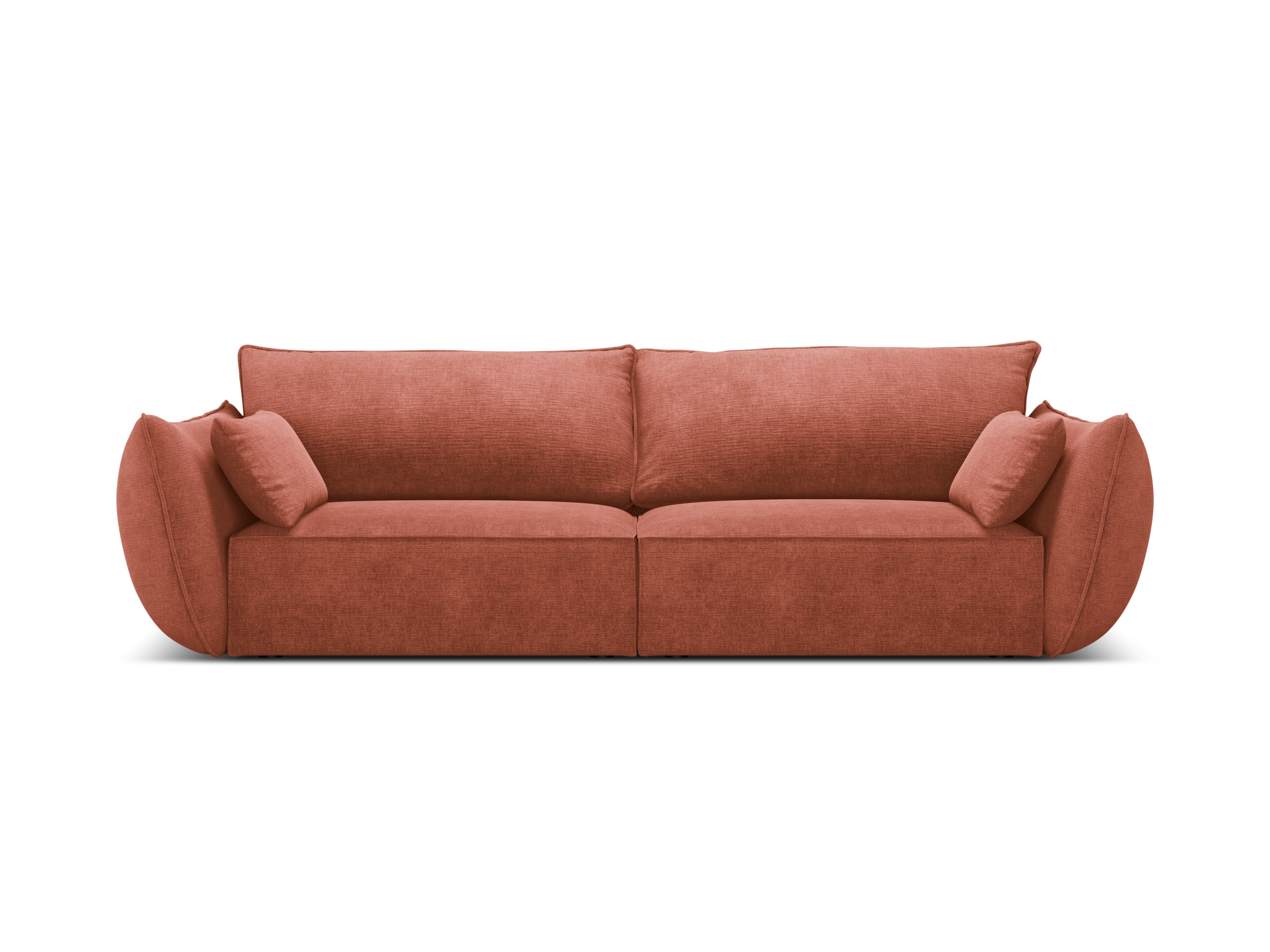 Sofa in the Sielilian Fabric of 3-person Vanda Terracotta