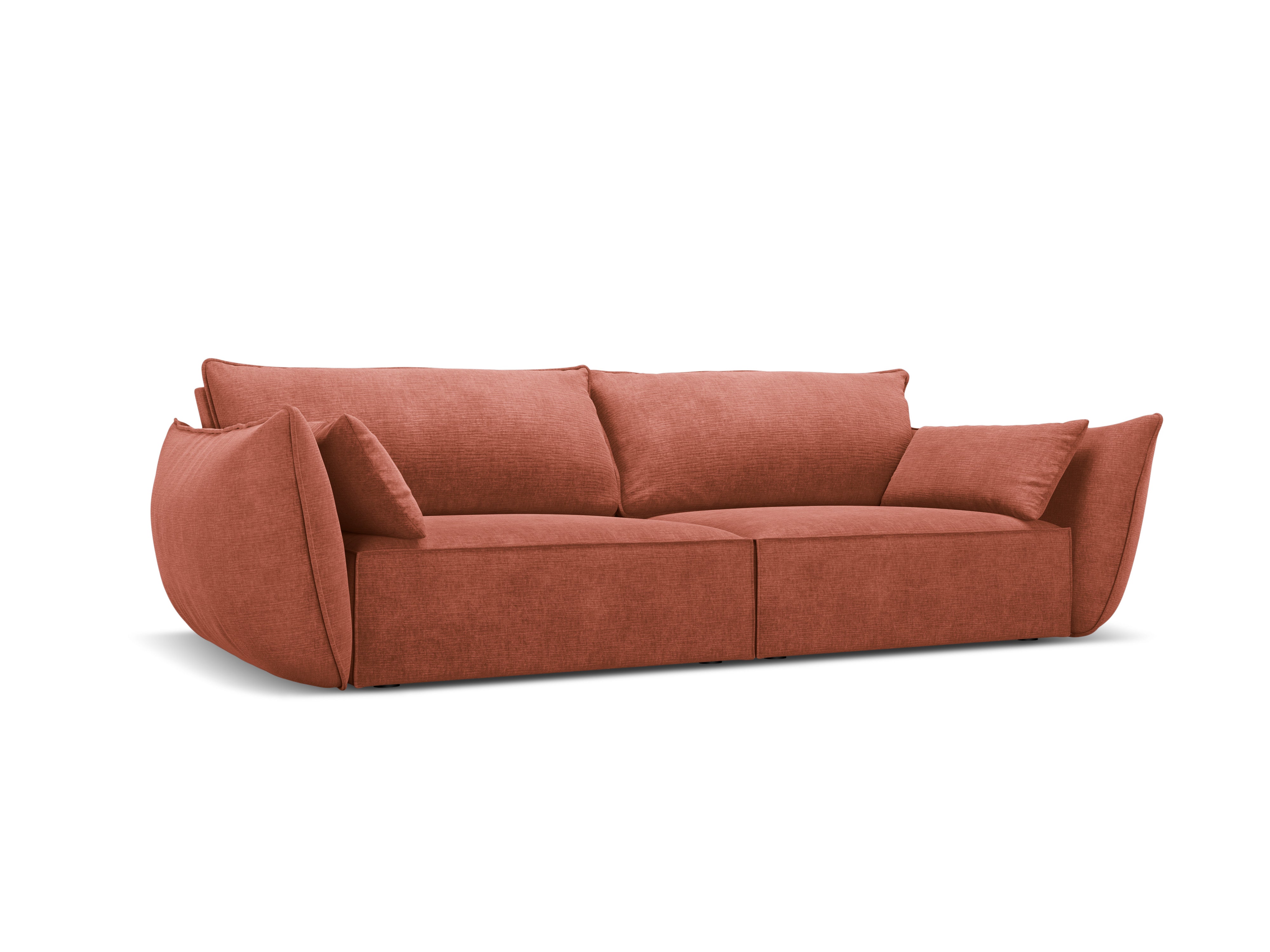 Sofa in the Sielilian Fabric of 3-person Vanda Terracotta