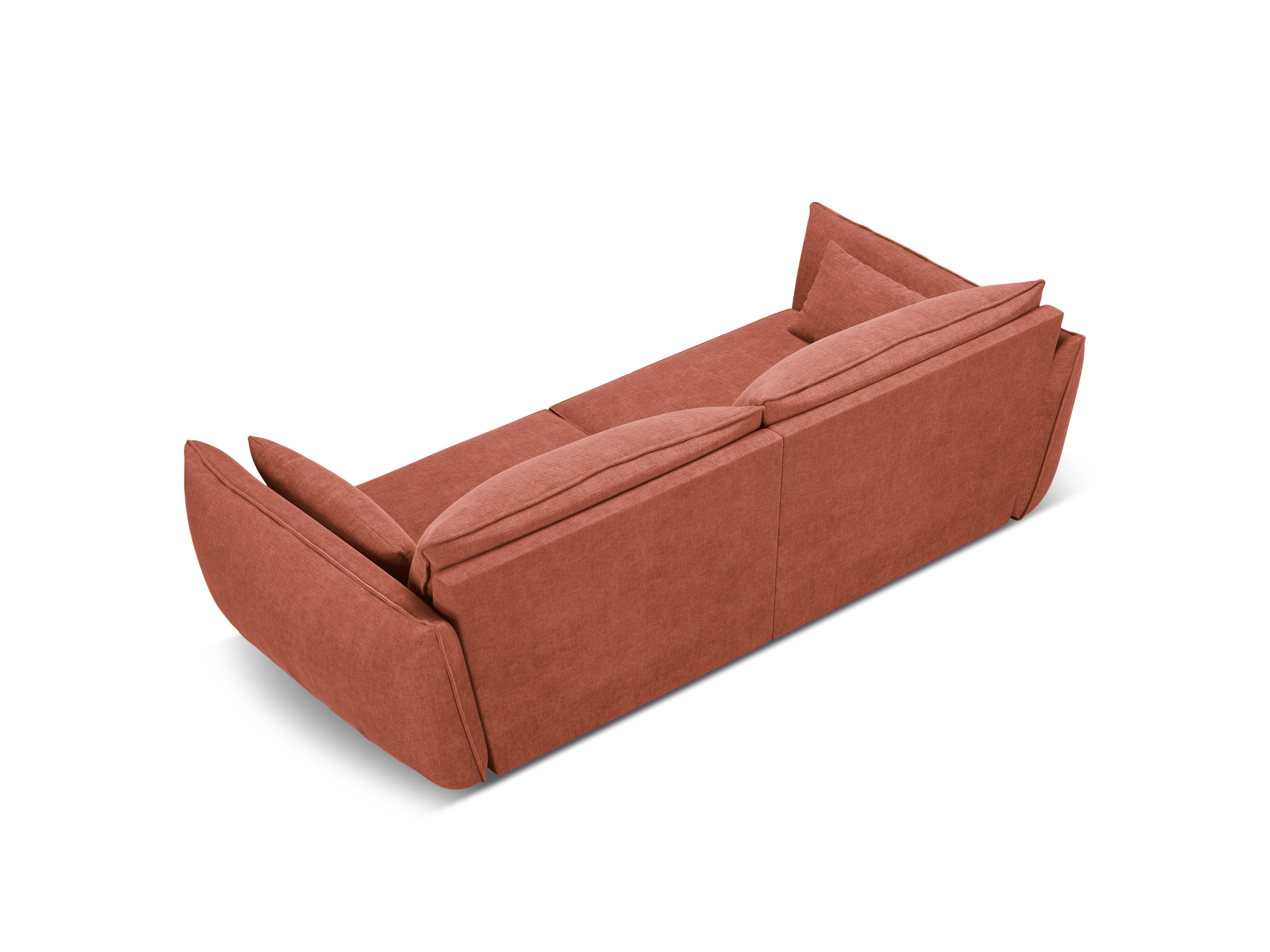 Sofa in the Sielilian Fabric of 3-person Vanda Terracotta