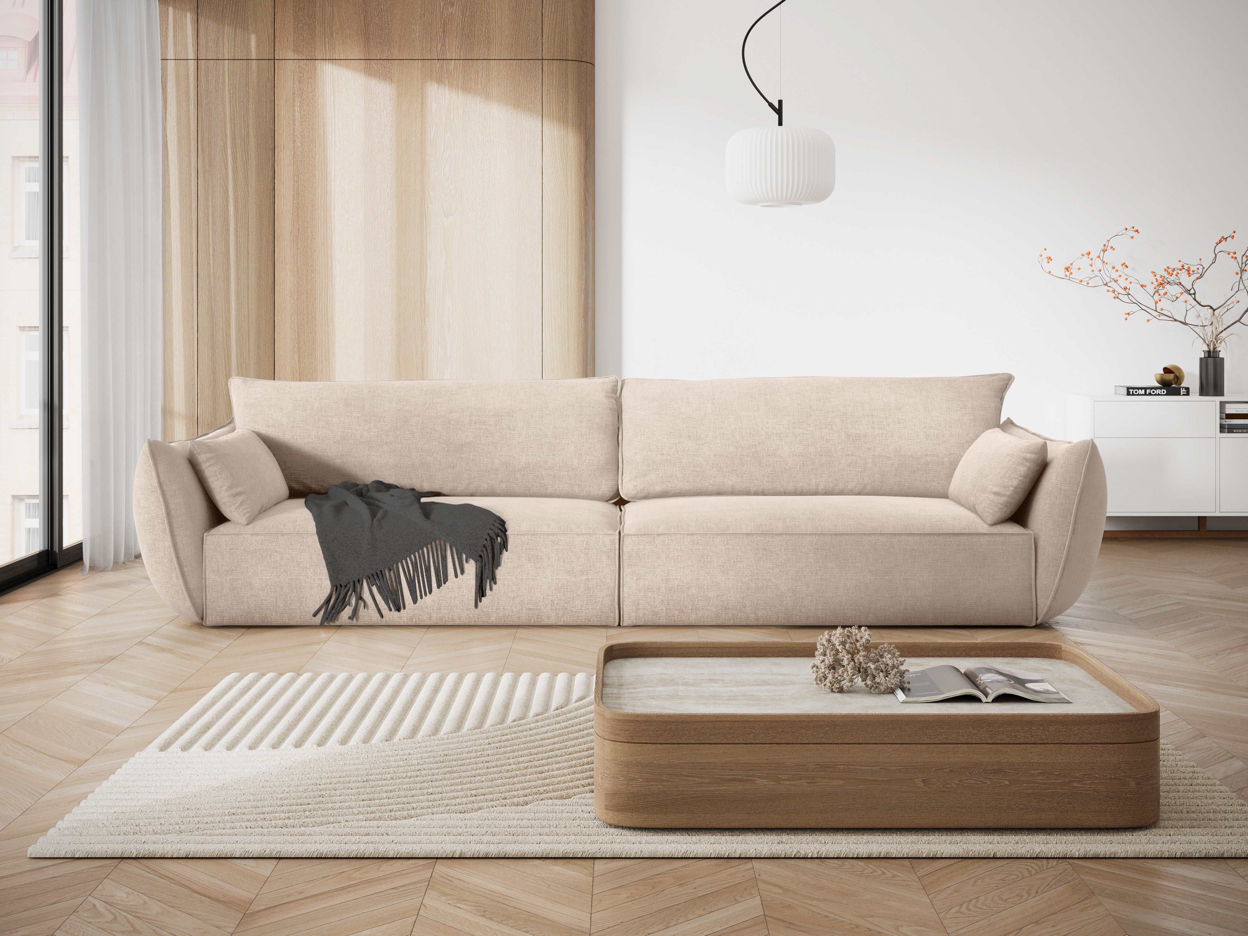 Sofa in the sofa fabric of 4-seater Vanda beige
