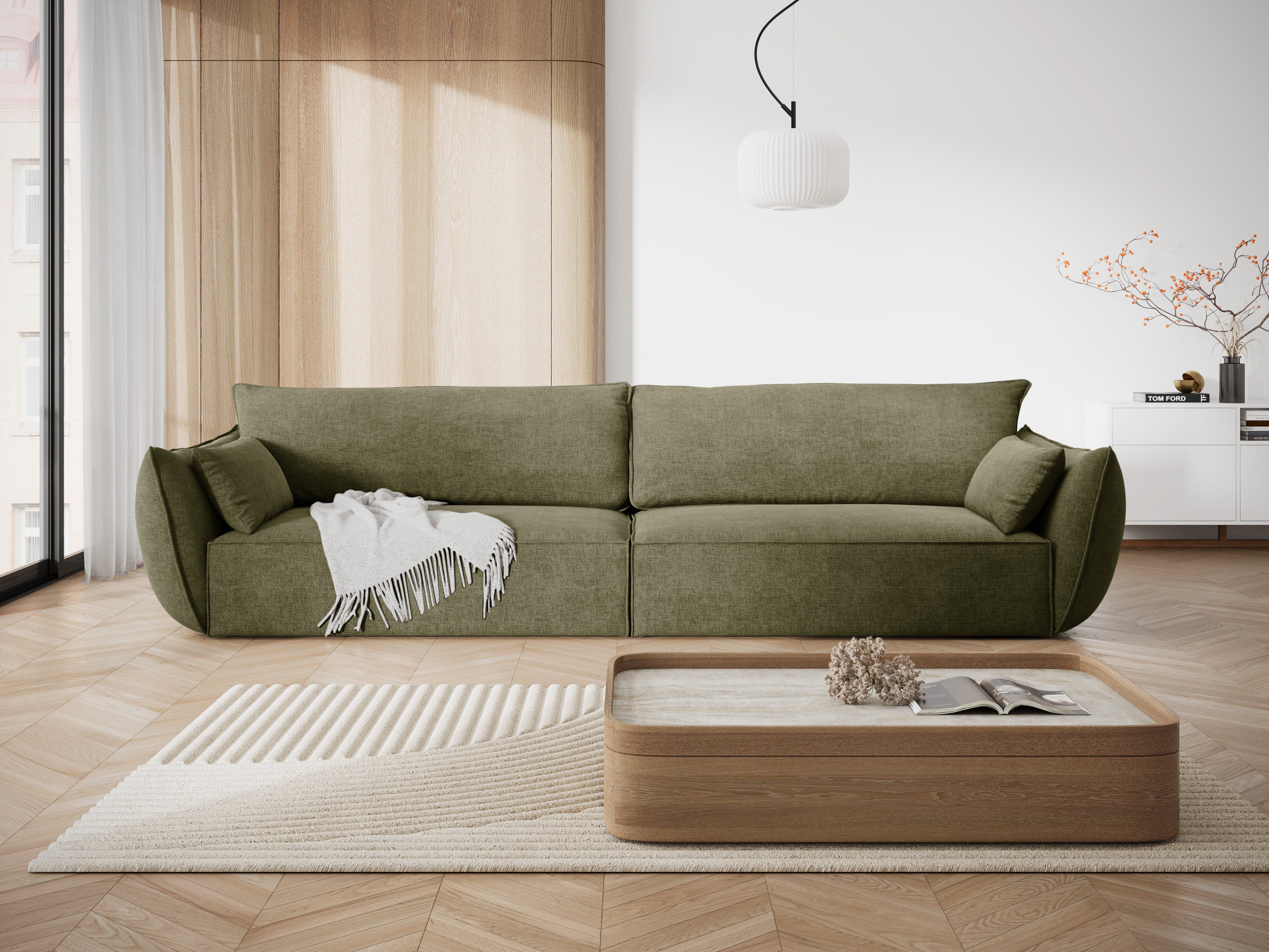 Sofa in the sofa fabric of 4-person vanda green