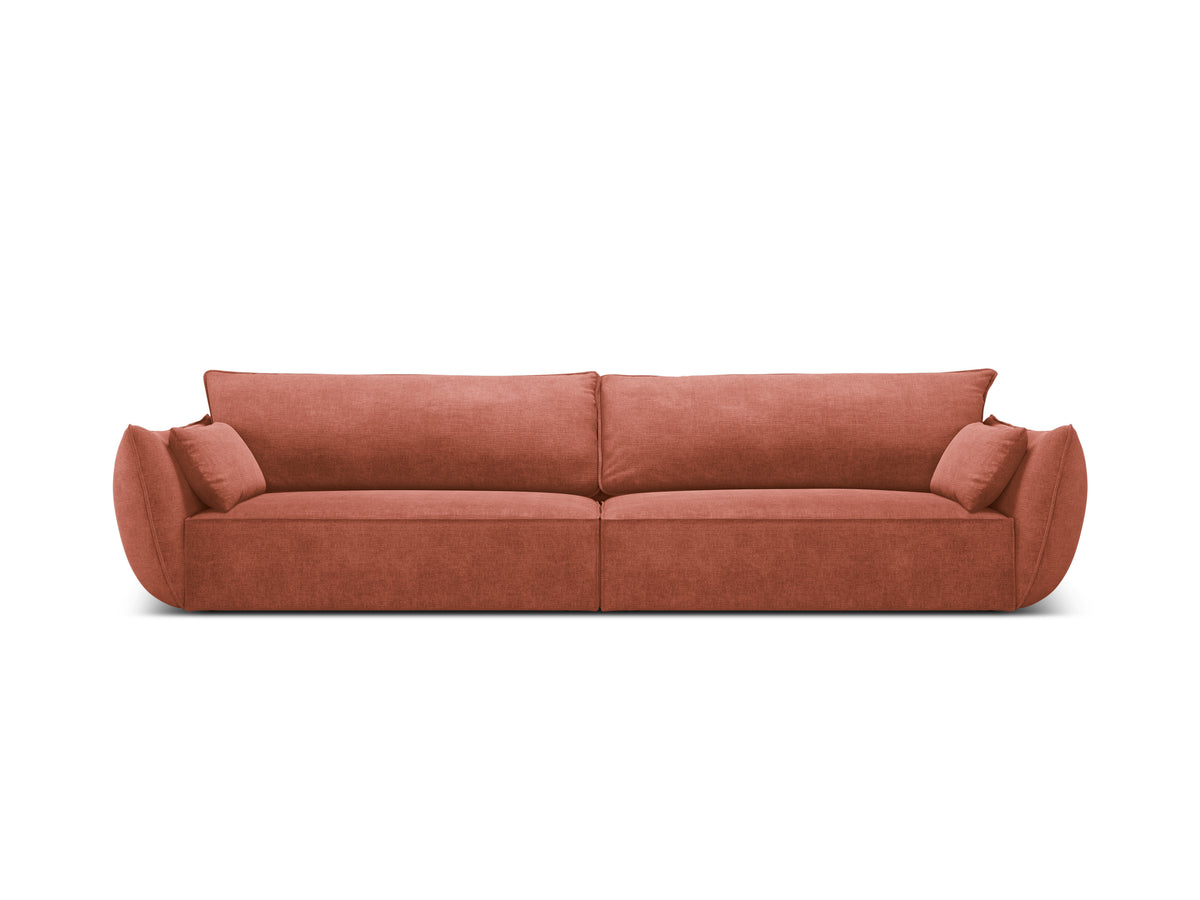 Sofa in the sofa fabric of 4-person Vanda Terracotta