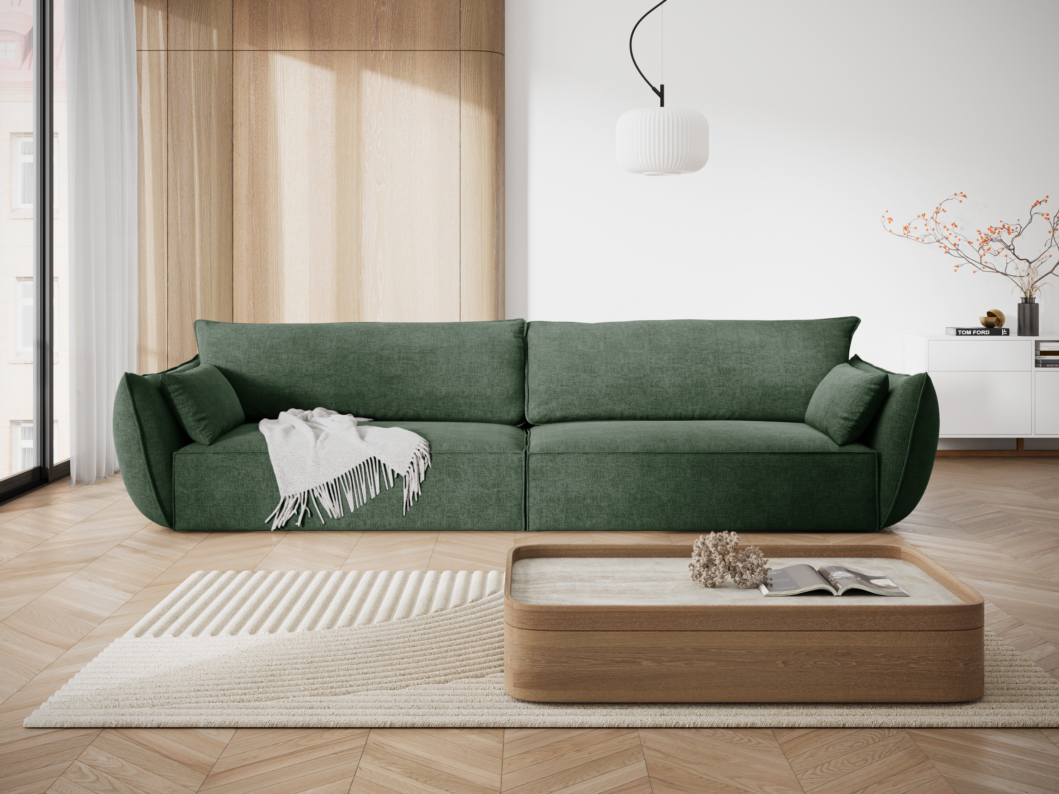 Sofa in the sofa fabric of 4-seater Vanda Bottel Greenery