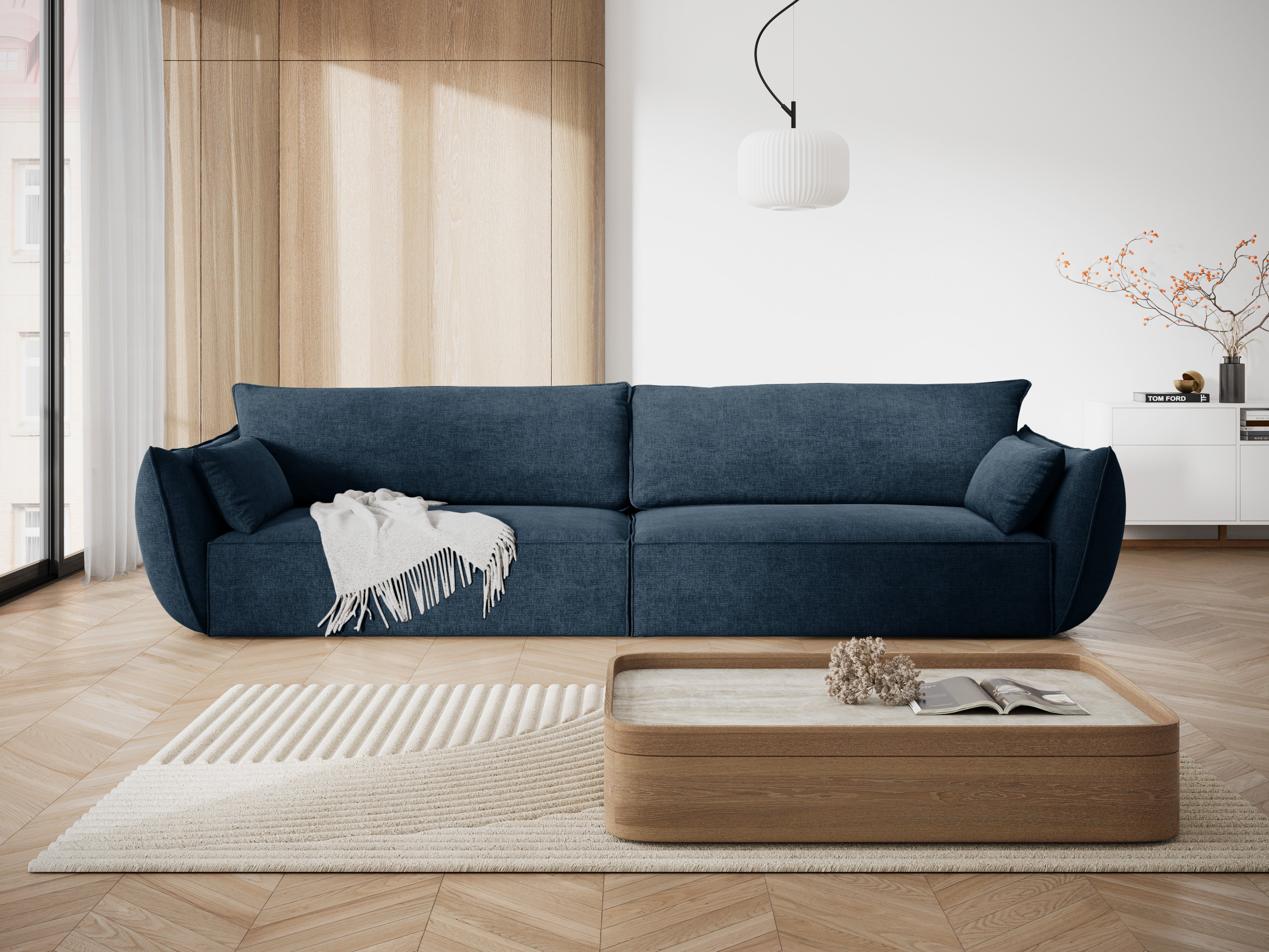 Sofa in the sofa fabric of 4-seater Vanda Royal Granat