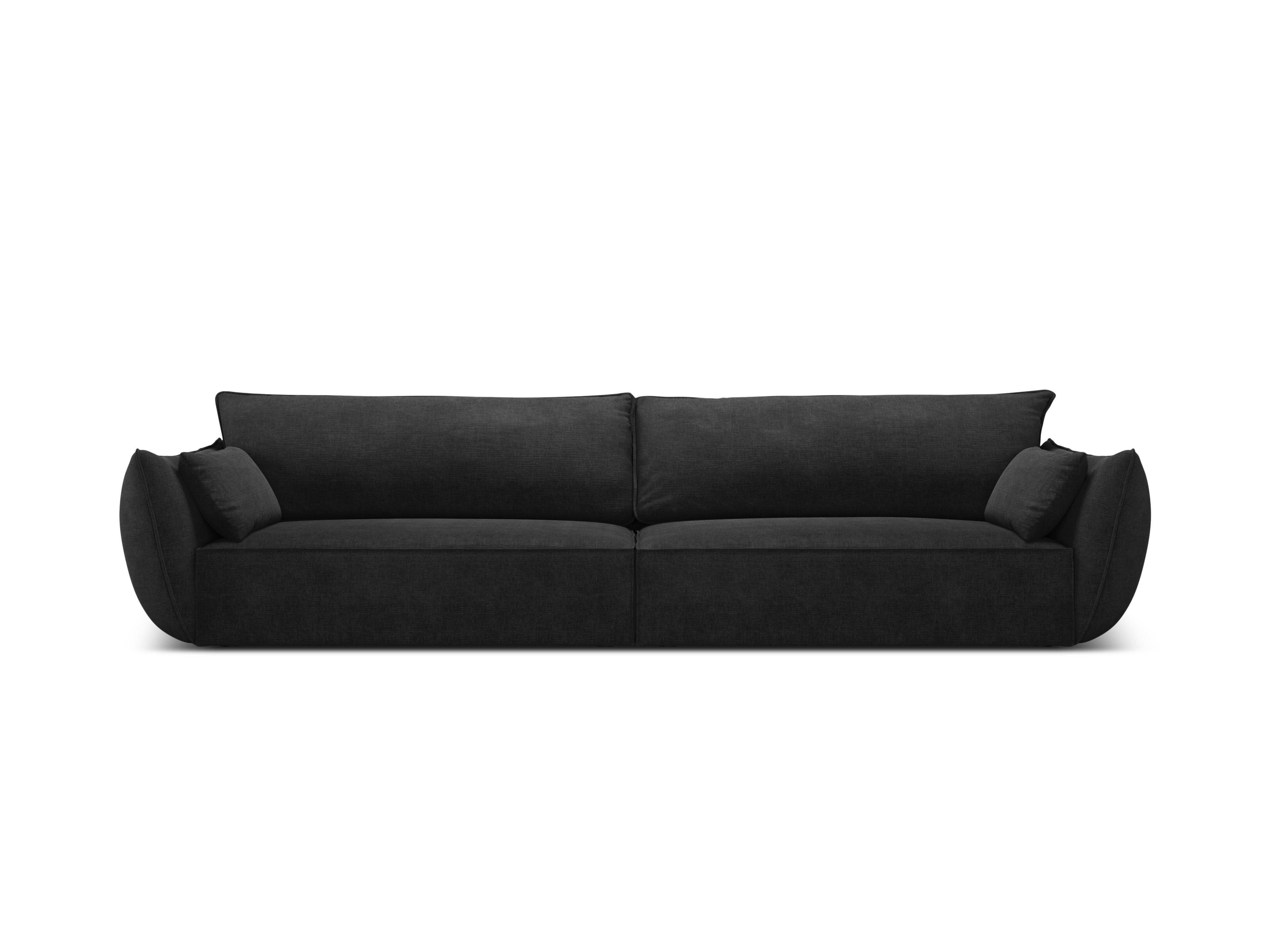 Sofa in the sofa fabric of 4-seater Vanda Czarny