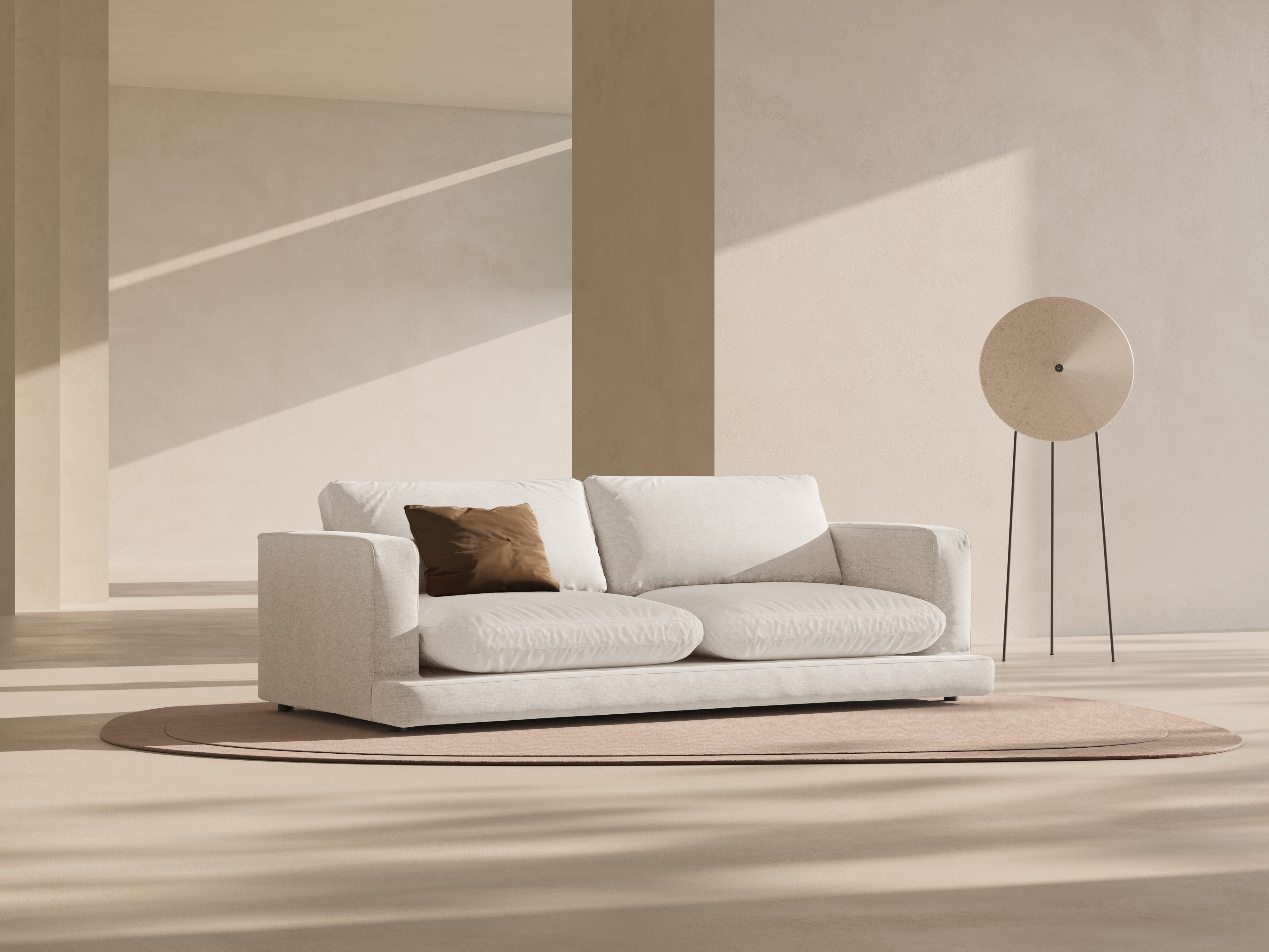 4-seater Sofa DAPHNE broken white chenille