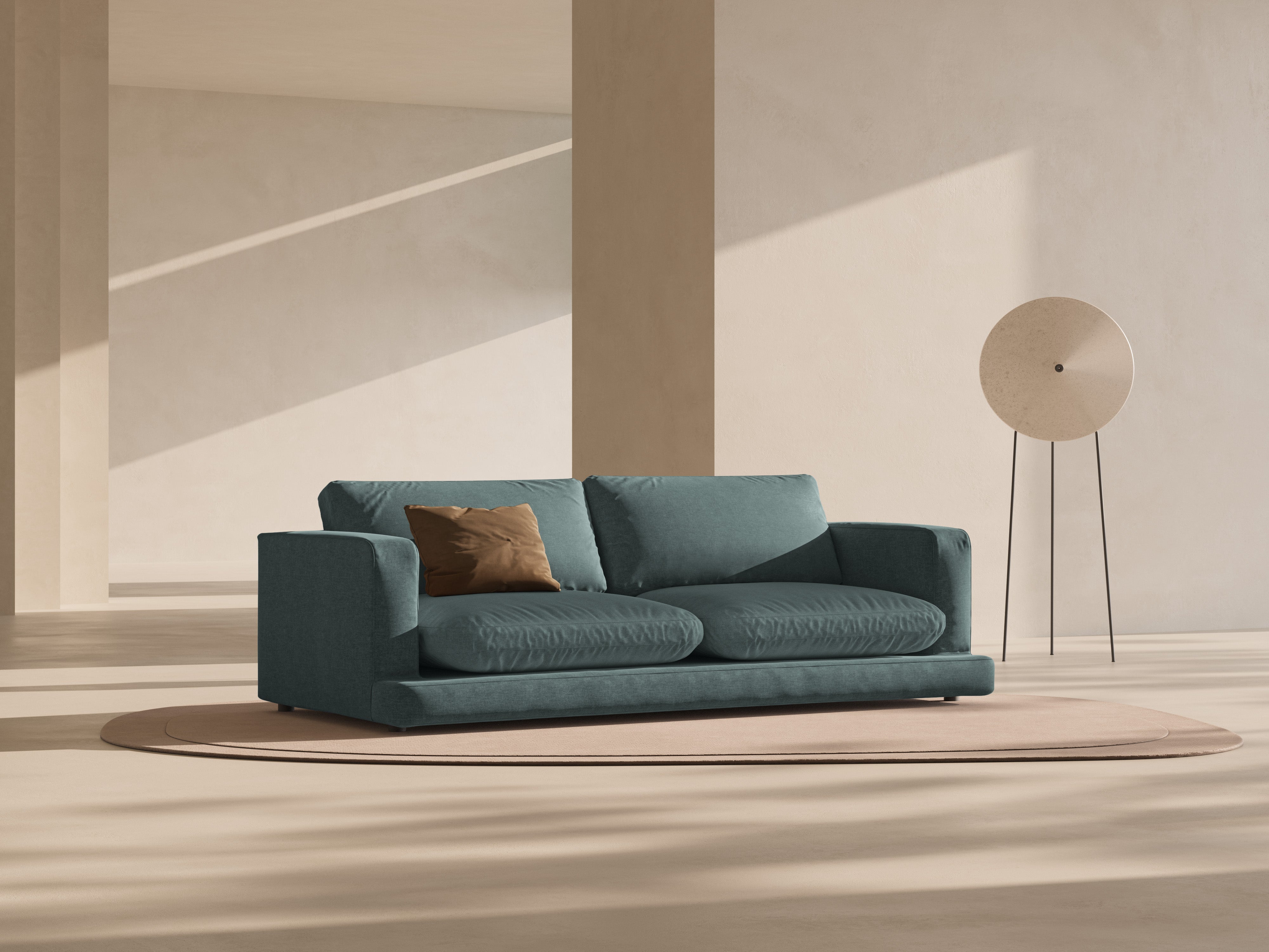 4-seater DAPHNE sofa in sea green chenille