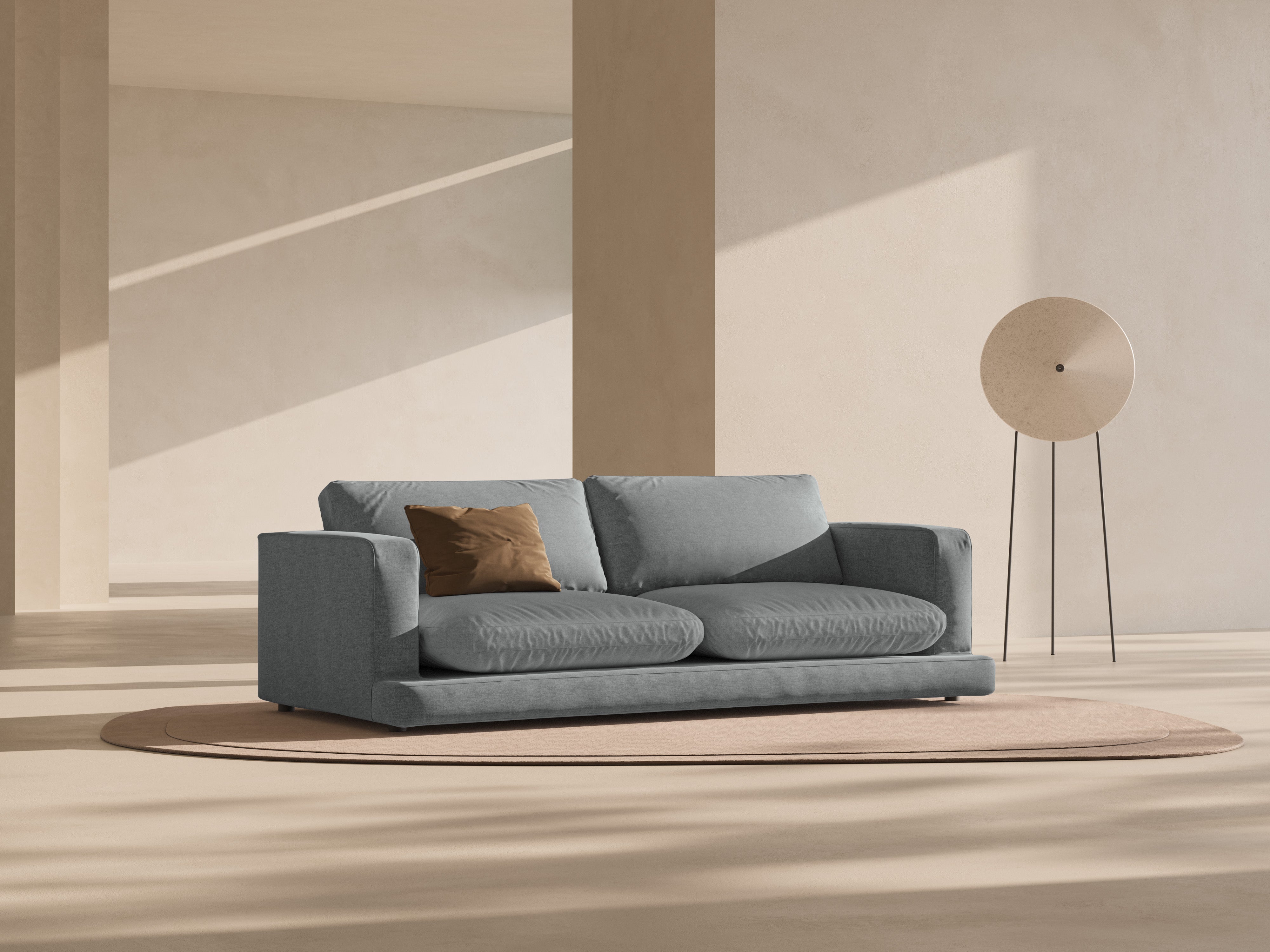 4-seater DAPHNE sofa dark gray chenille