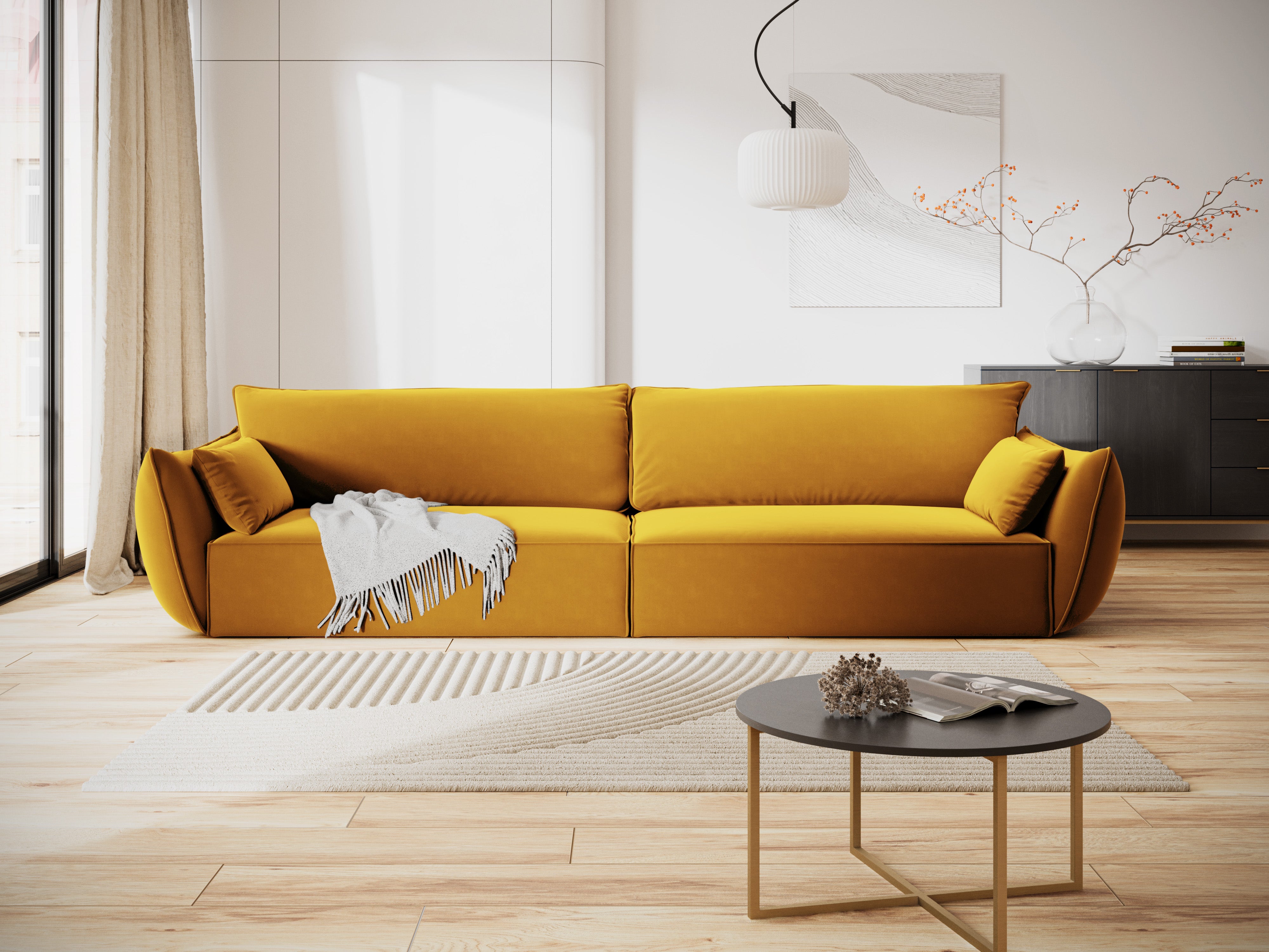 Vanda mustard Vanda velvet sofa