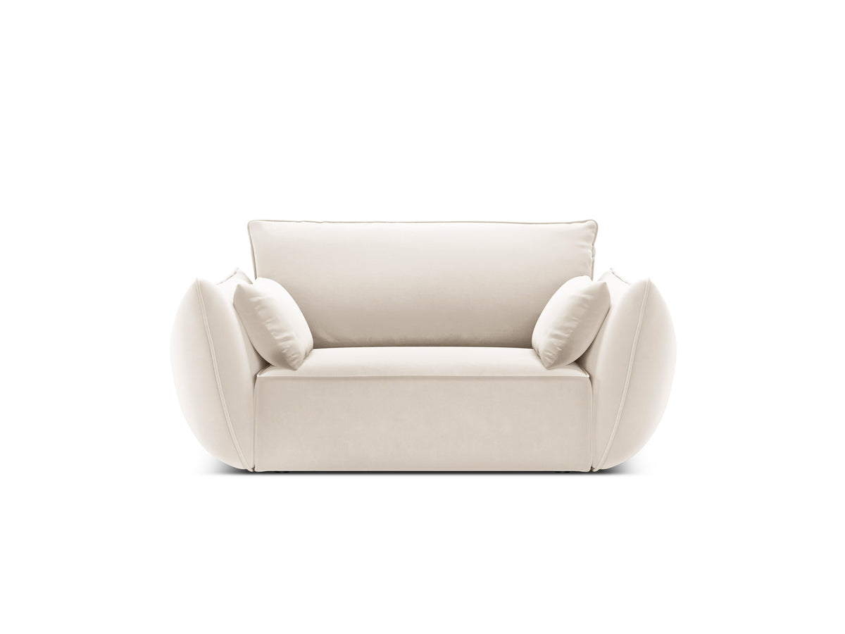 Vanda beige velvet armchair