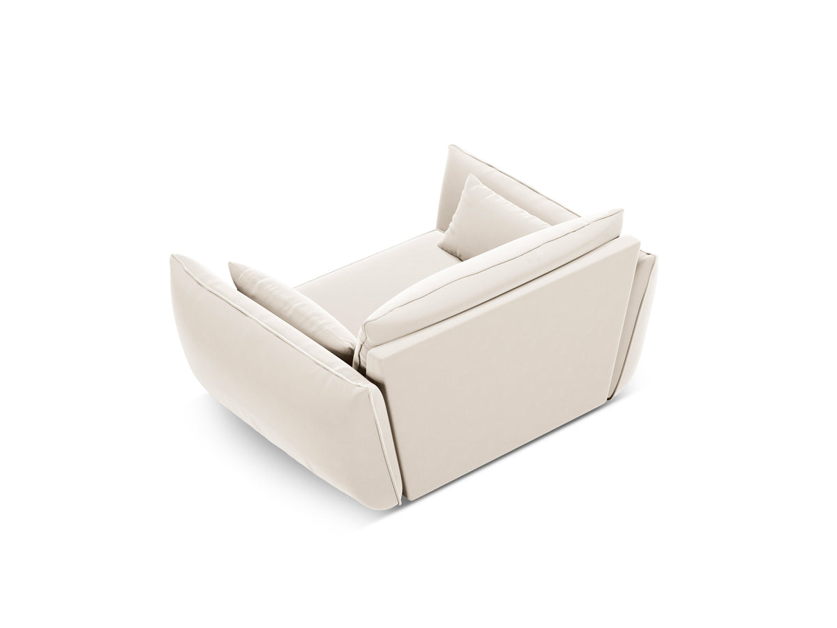 Vanda beige velvet armchair