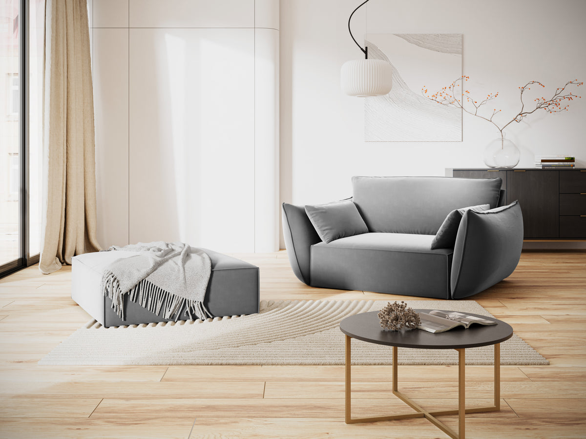 Vanda gray velvet armchair