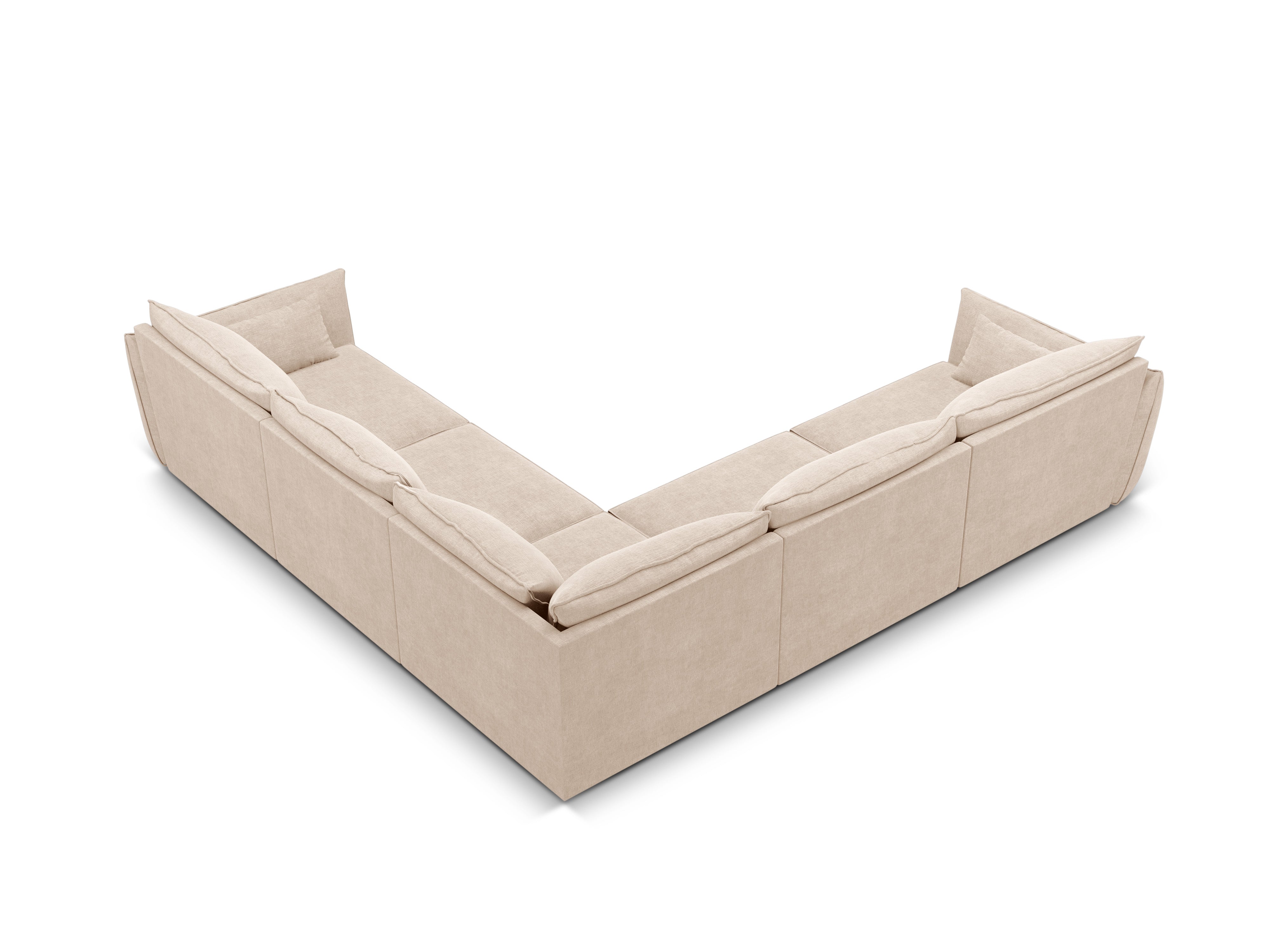 Symmetrical corner in the Vanda Beige Sielilian fabric