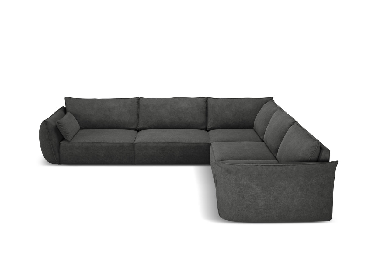 Symmetrical corner in the Vanda Dark gray szenil fabric