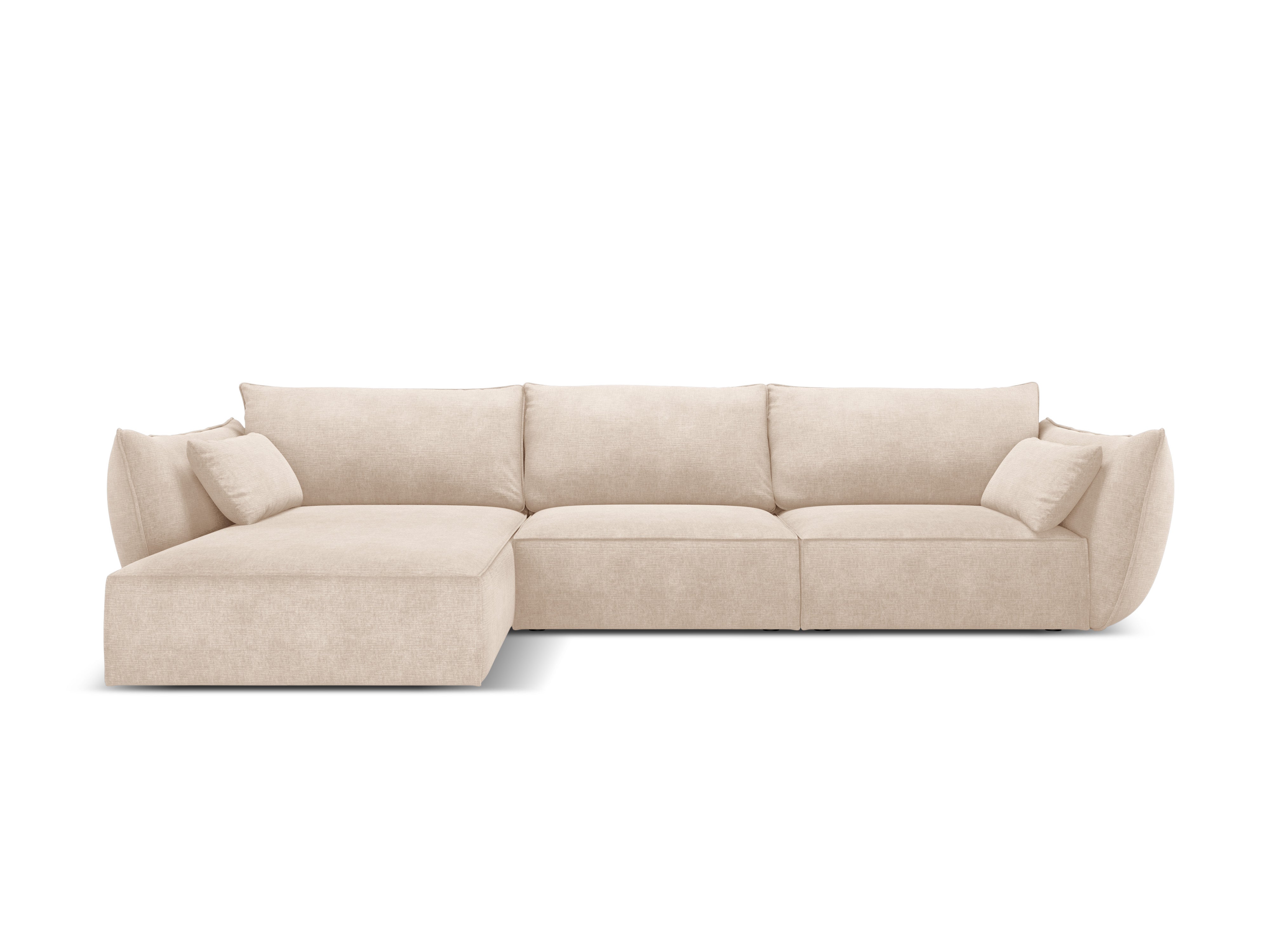 A corner in the szenil fabric left-sided 4-person beige Vanda