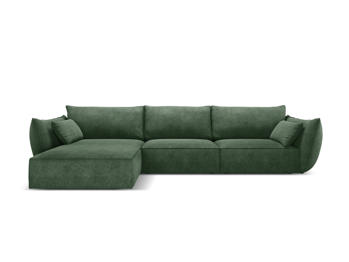 A corner in the SZENIL Fabric left-hand 4-person Vanda bottle green
