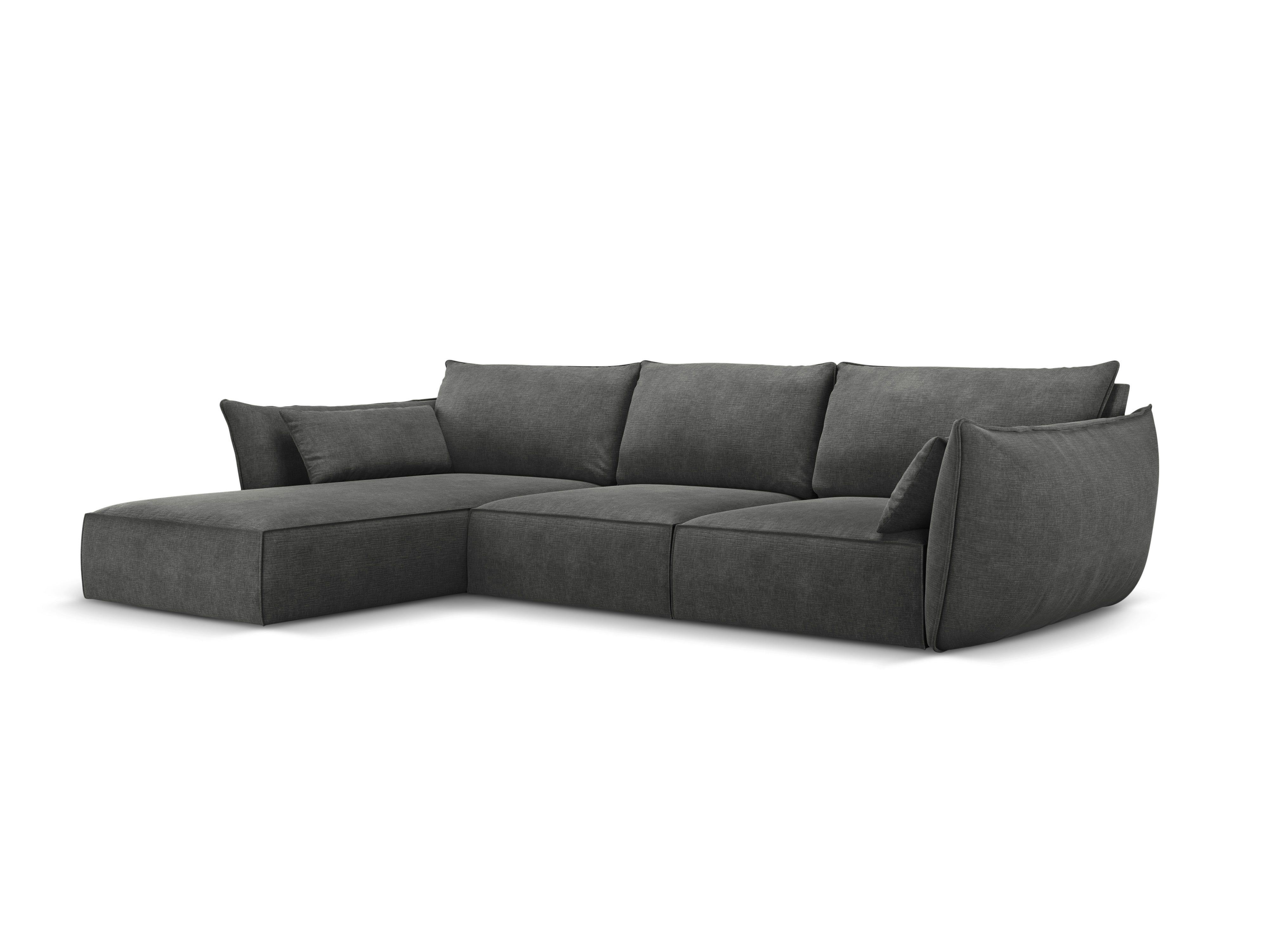 A corner in the szenil fabric left-sided 4-person Vanda dark gray