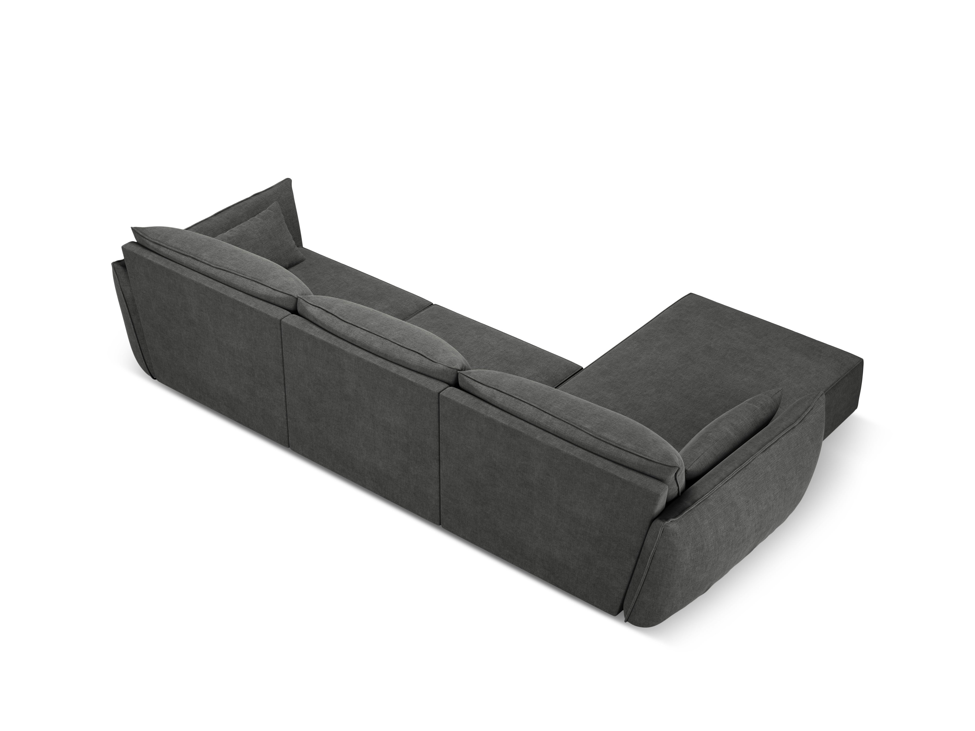A corner in the szenil fabric left-sided 4-person Vanda dark gray