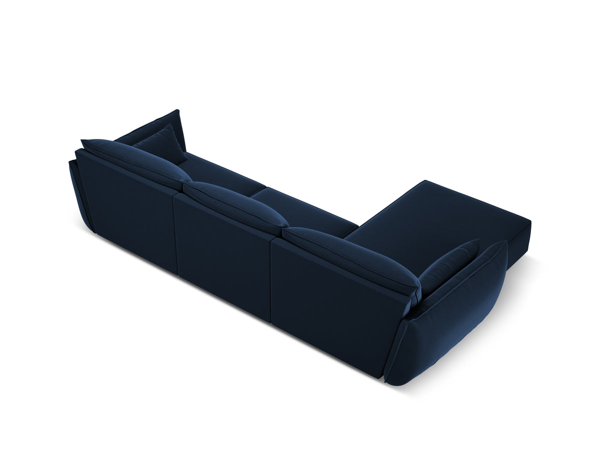 Left-handed Vanda Navy 4-seater velvet corner