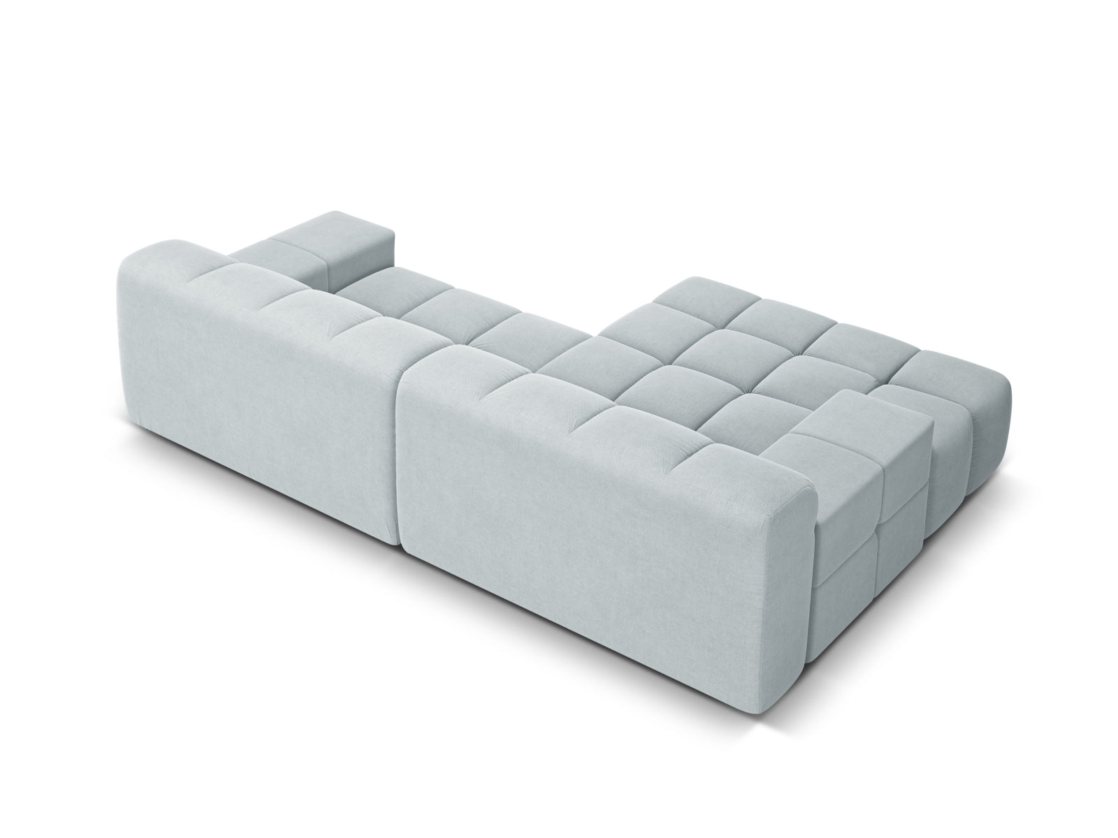 Zweisitzer-Ecksofa links AGAVE graues Chenille