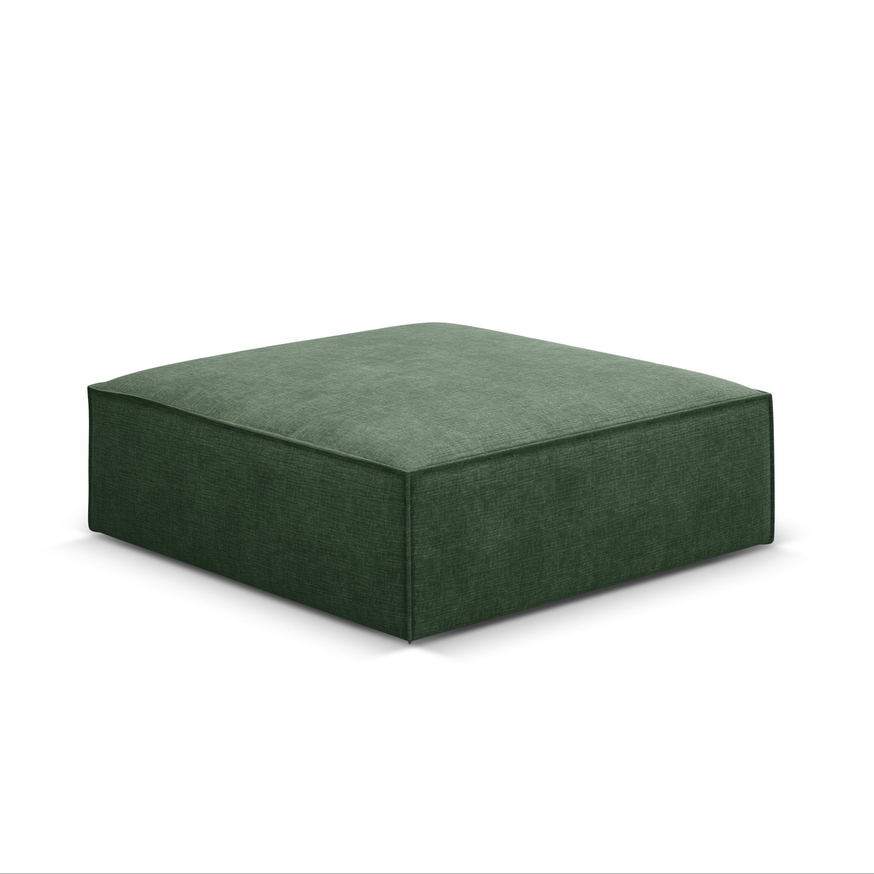 Pouf in the szenil fabric Vanda bottle green