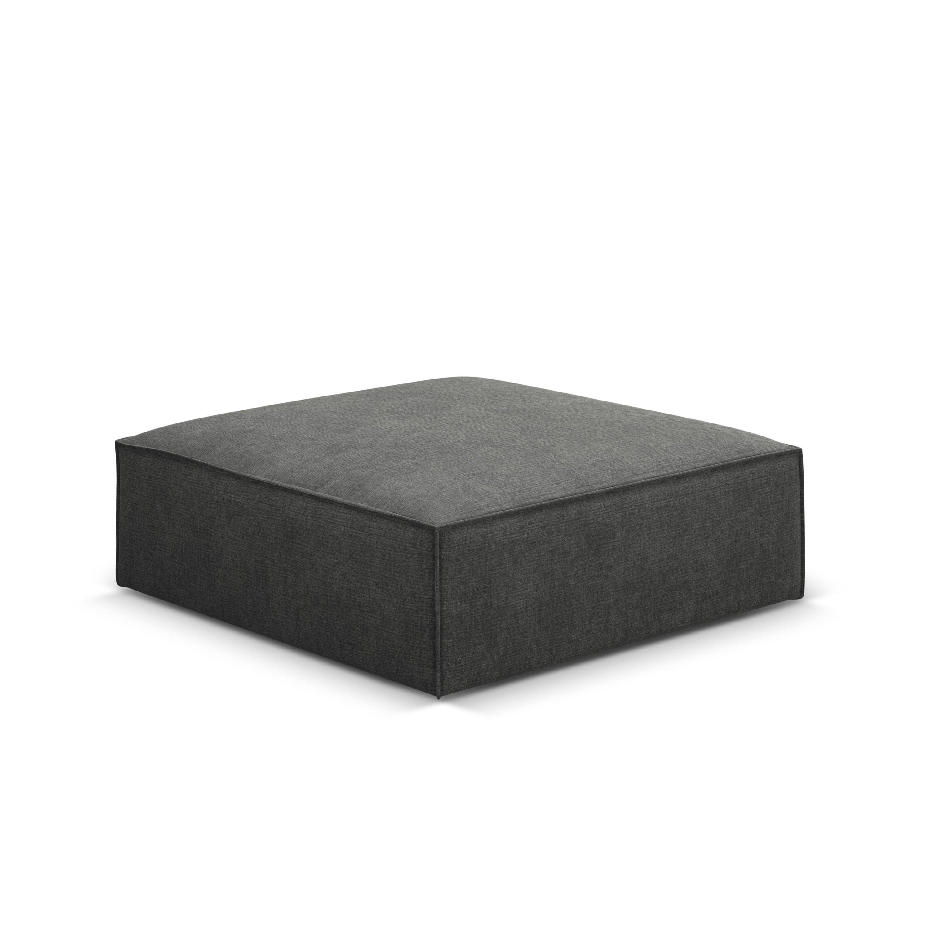Pouf in the Sielilian fabric Vanda Dark gray