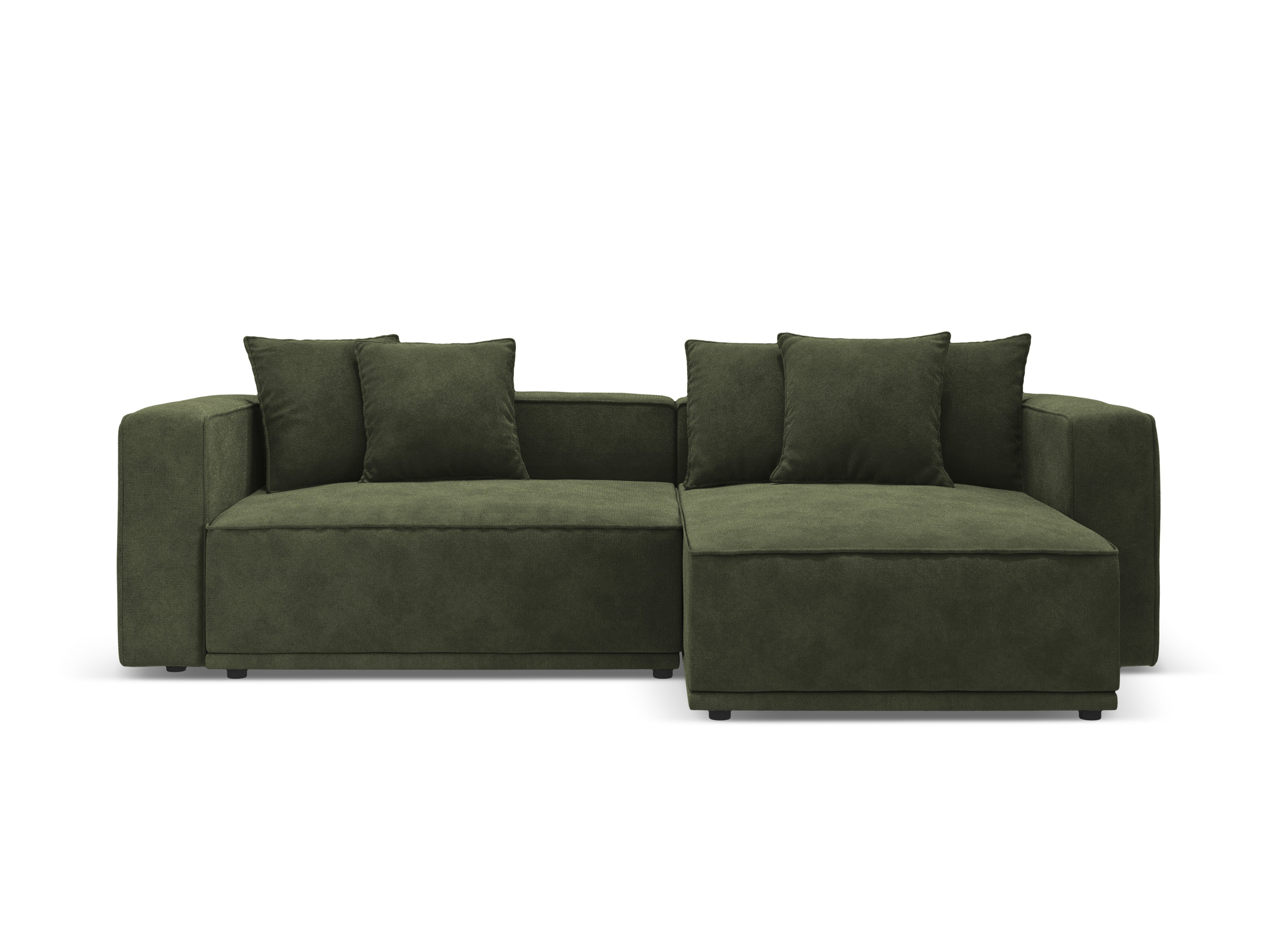 Samt-Ecksofa rechts mit Schlaffunktion RIBES grün