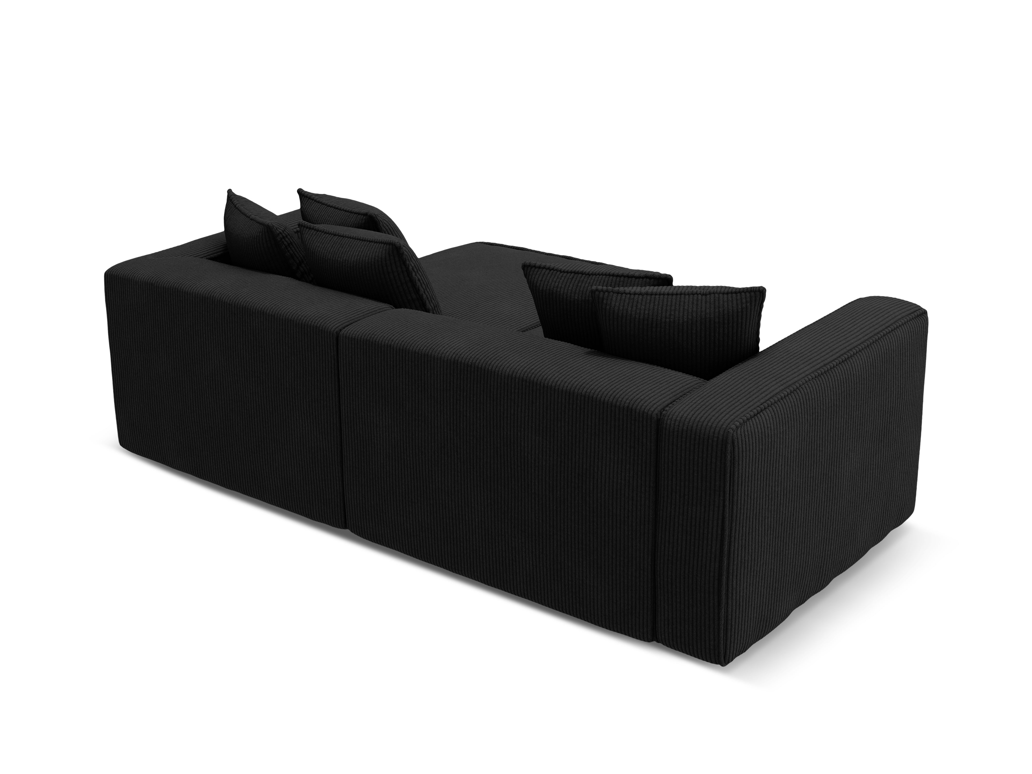 Right-sided corner sofa bed RIBES black corduroy