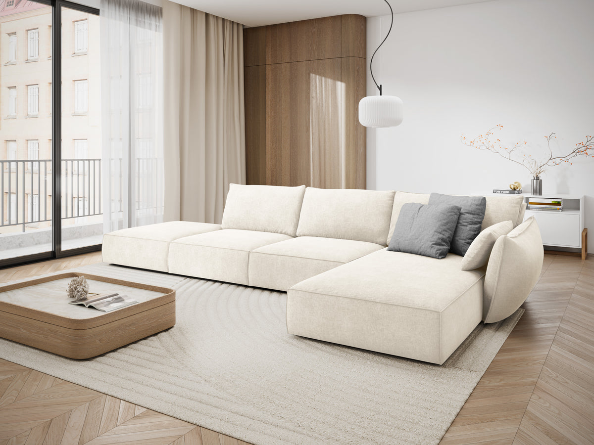 Corner in the SZENIL Fabric Right -hand open Vanda light beige