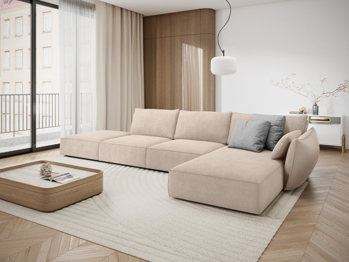 Corner in the SZENIL Fabric Right -hand open Vanda Beige