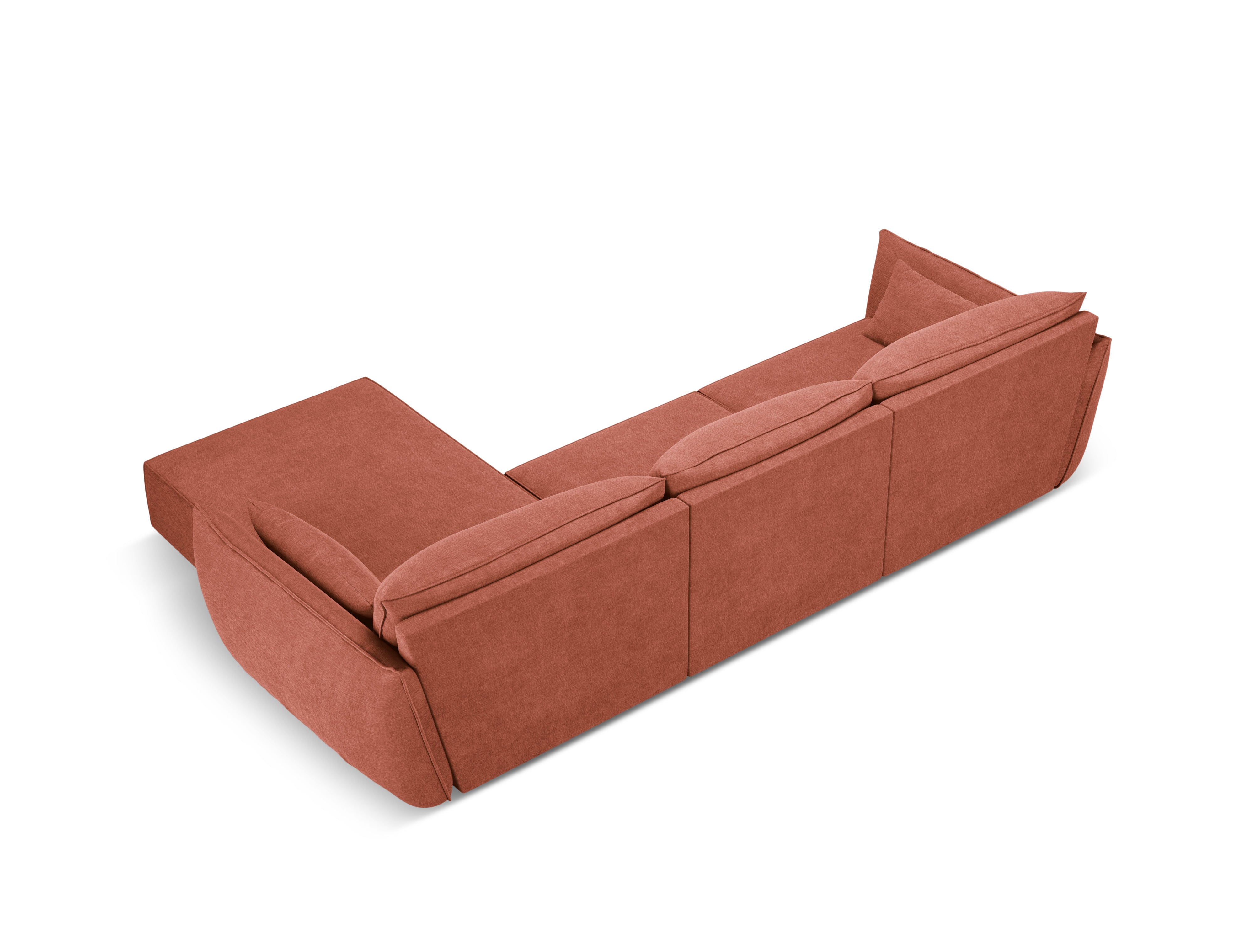 A corner in the szenil fabric right-sided 4-person Vanda Terracotta