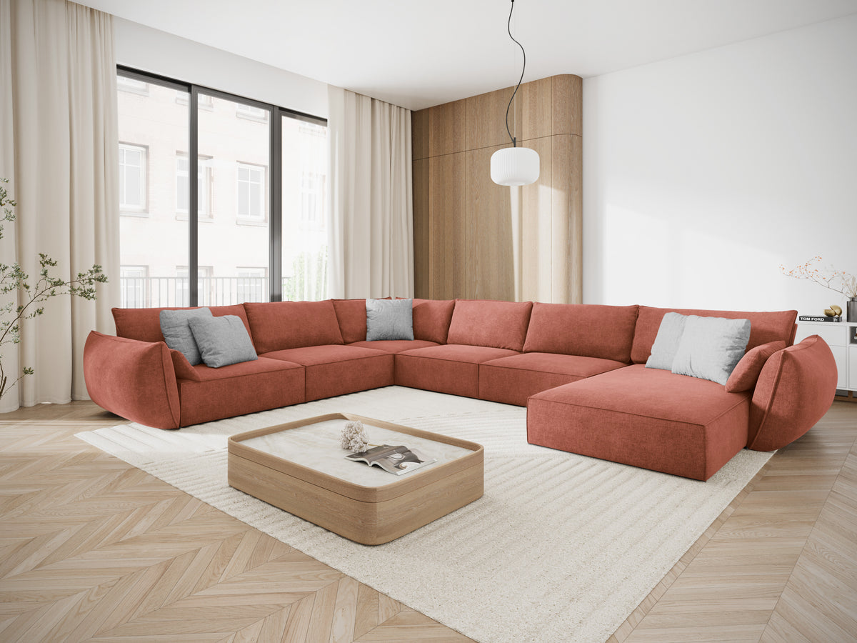 A panoramic corner in the szenil fabric left -hand Vanda Terracotta