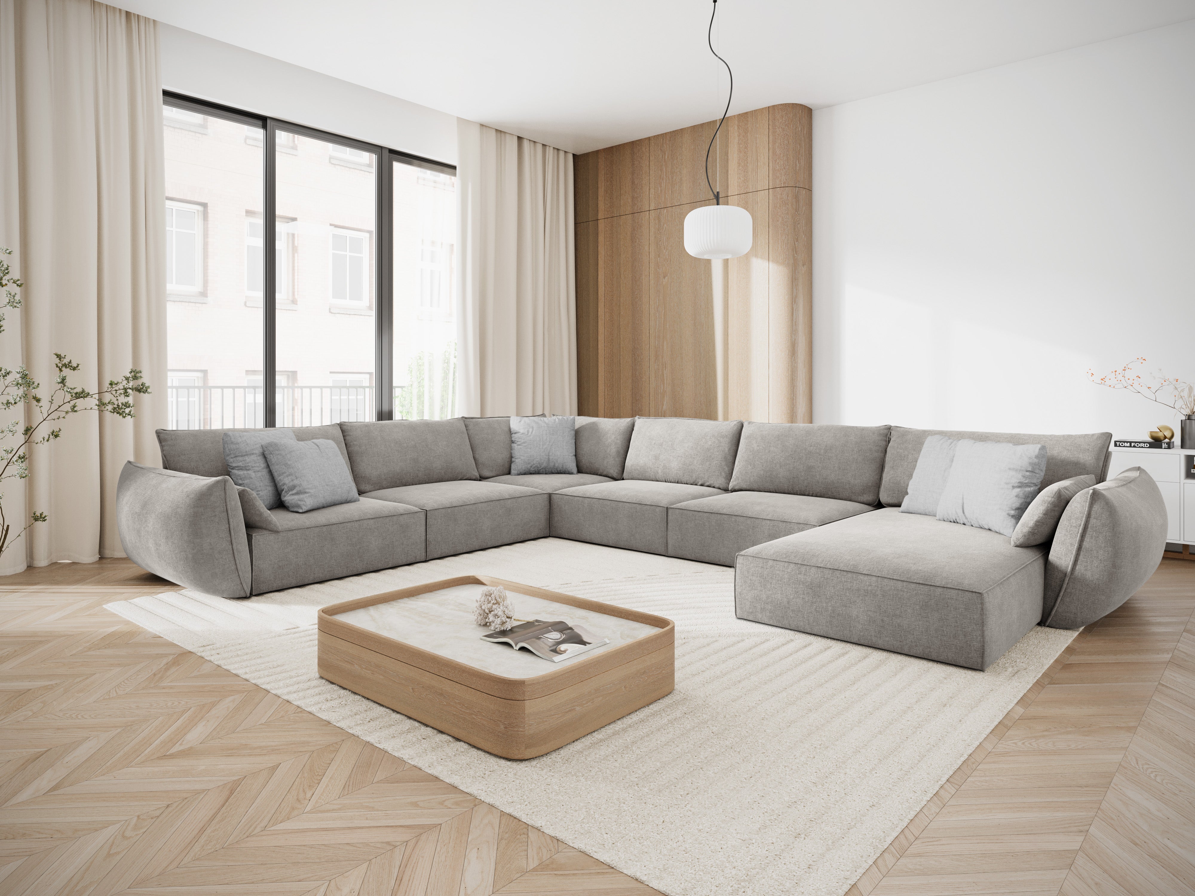 A panoramic corner in the SKINIL Fabric left -hand Vanda Jasnoszary