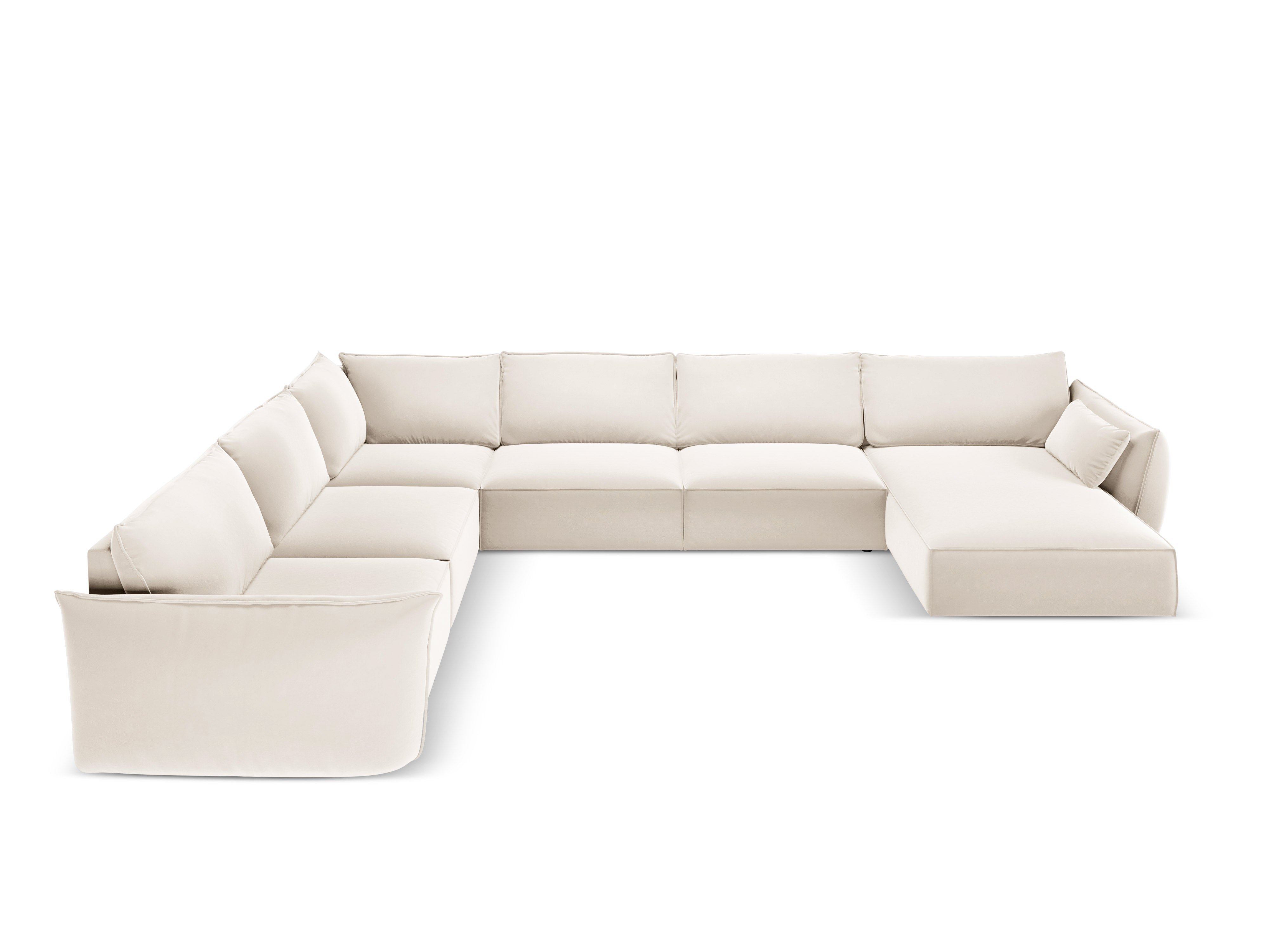 Vanda beige velvet panoramic corner