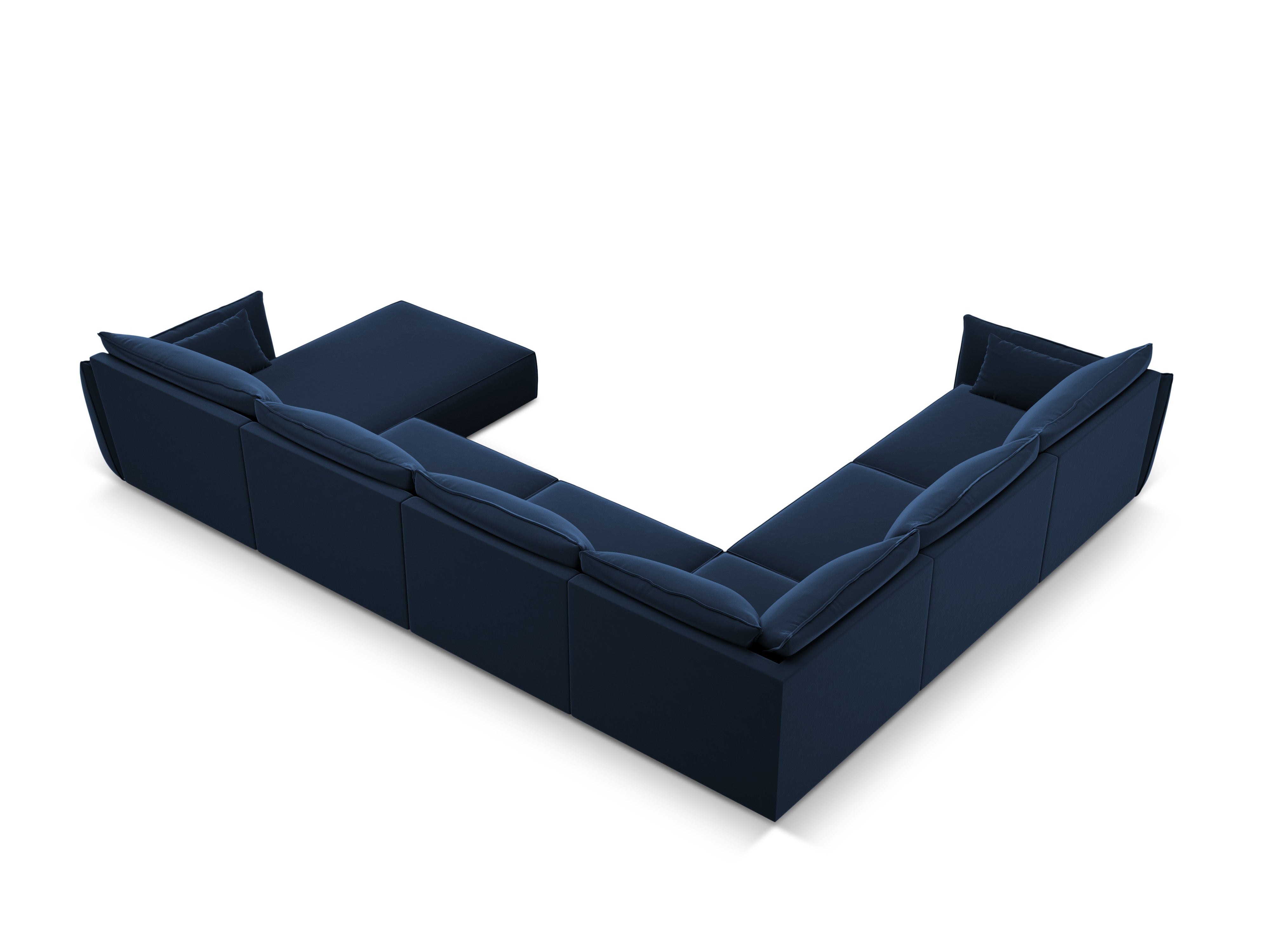 Vanda navy blue velvet panoramic corner