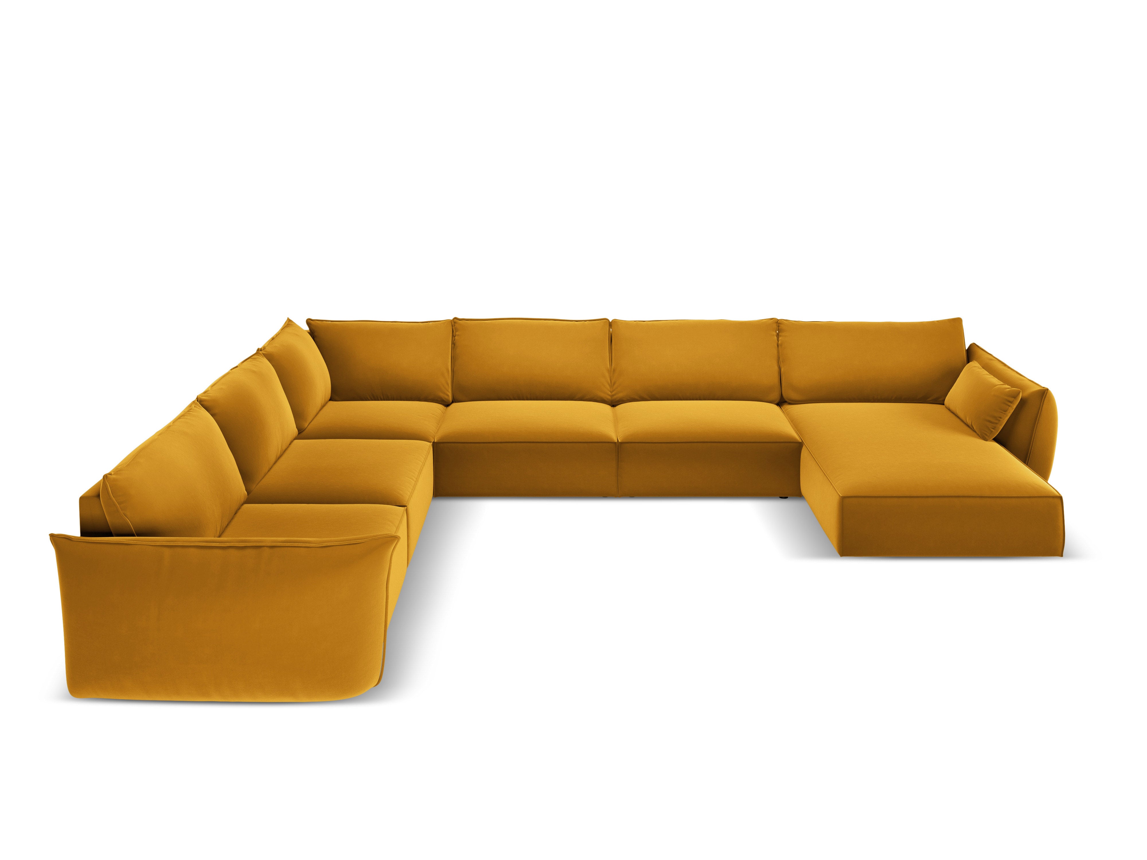 Vanda mustard velvet panoramic corner