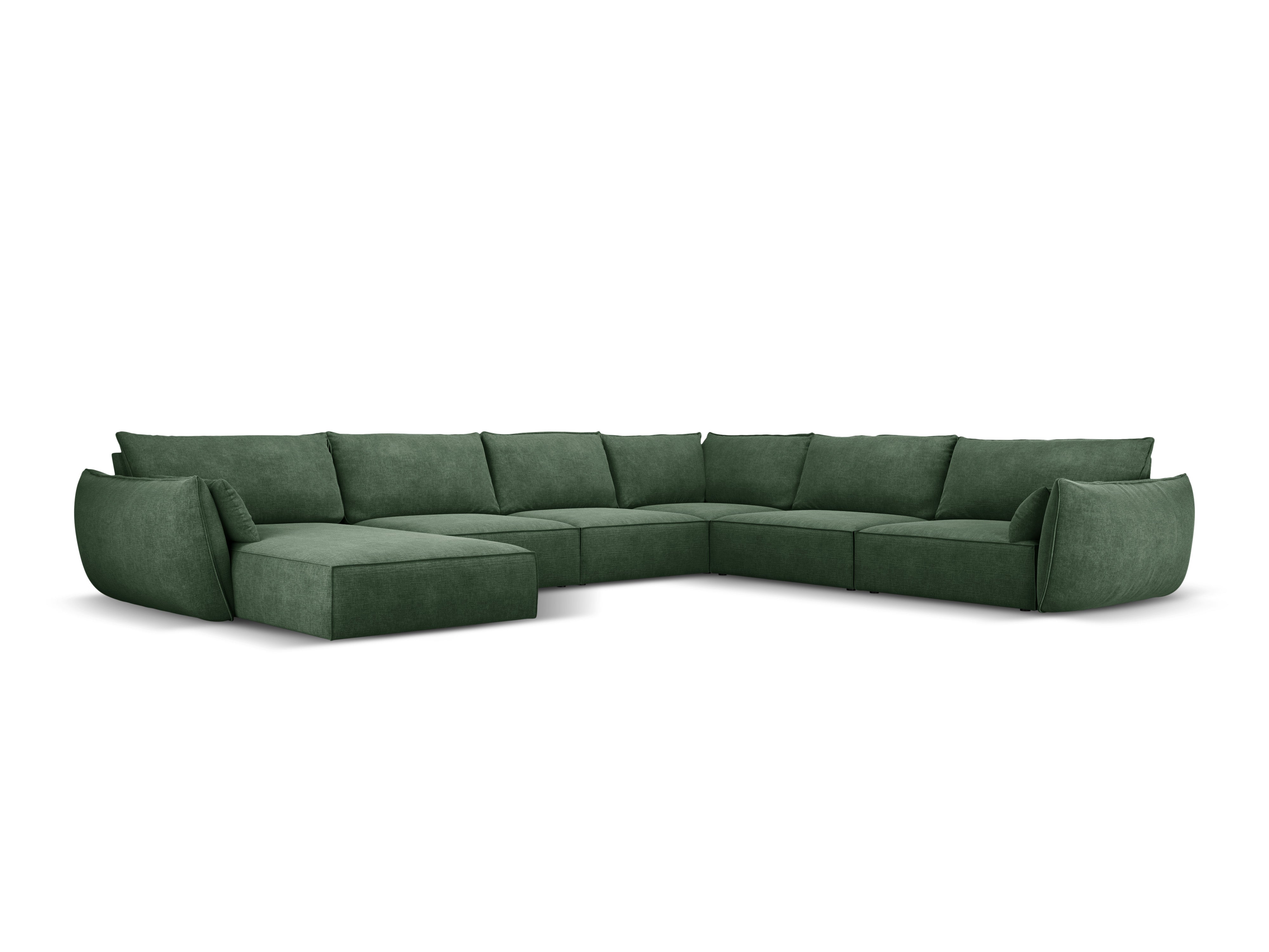 A panoramic corner in the szenil fabric, right -hand Vanda Bottel Greenery