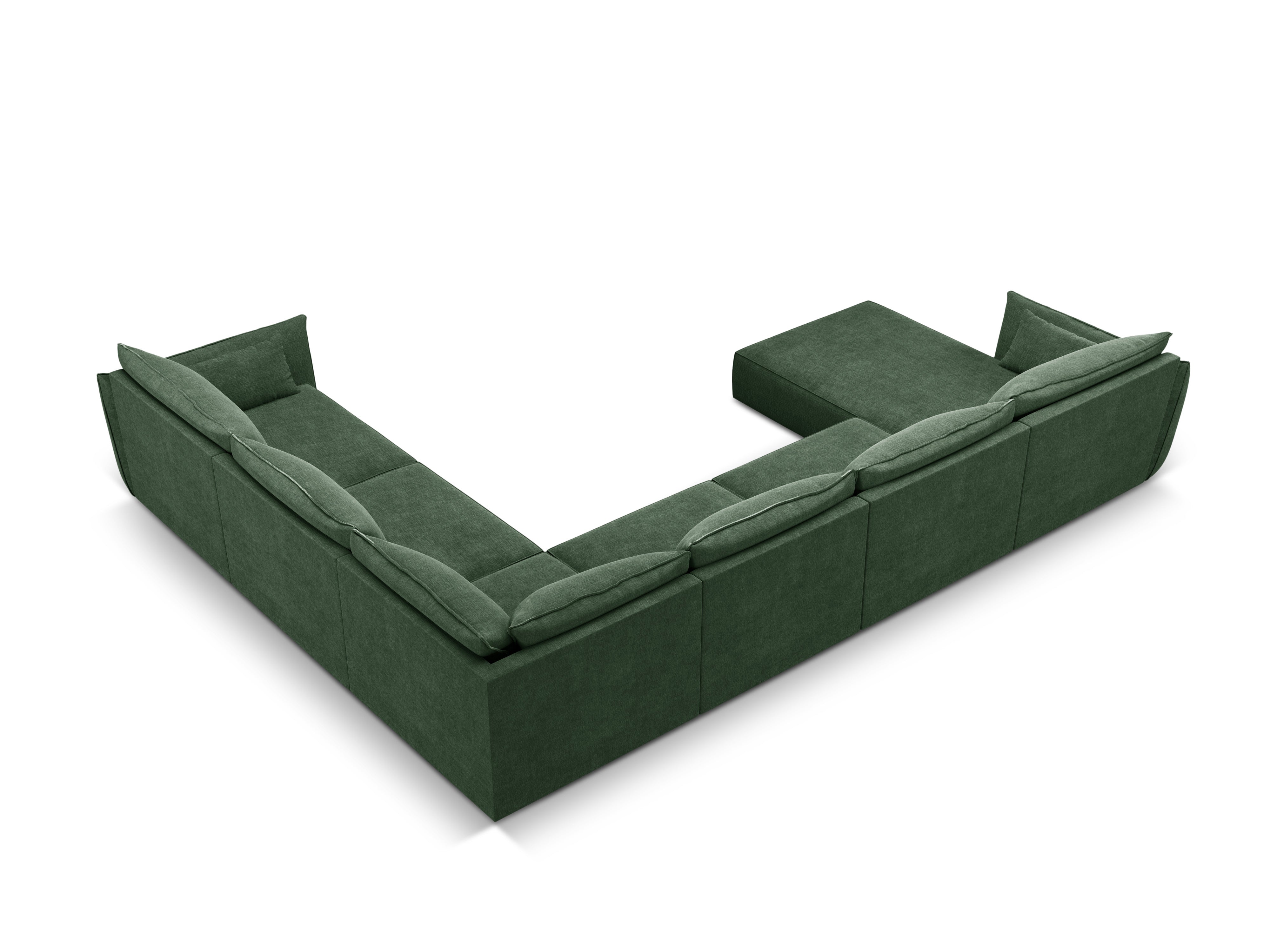 A panoramic corner in the szenil fabric, right -hand Vanda Bottel Greenery