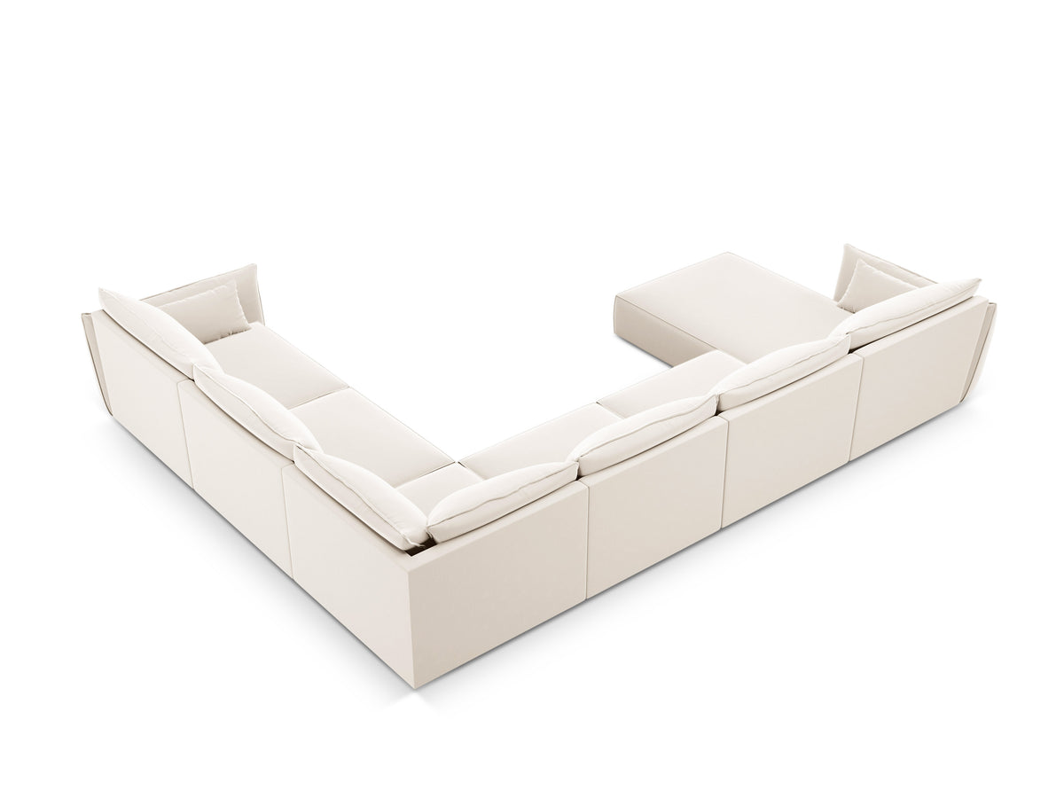 Vanda beige velvet panoramic corner