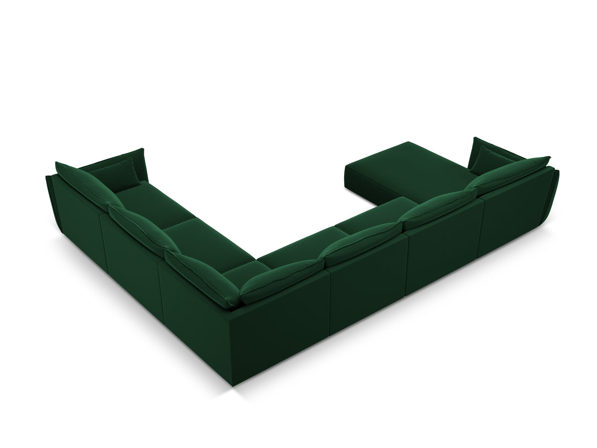 Panoramic corner velvet right -sided Vanda bottle green