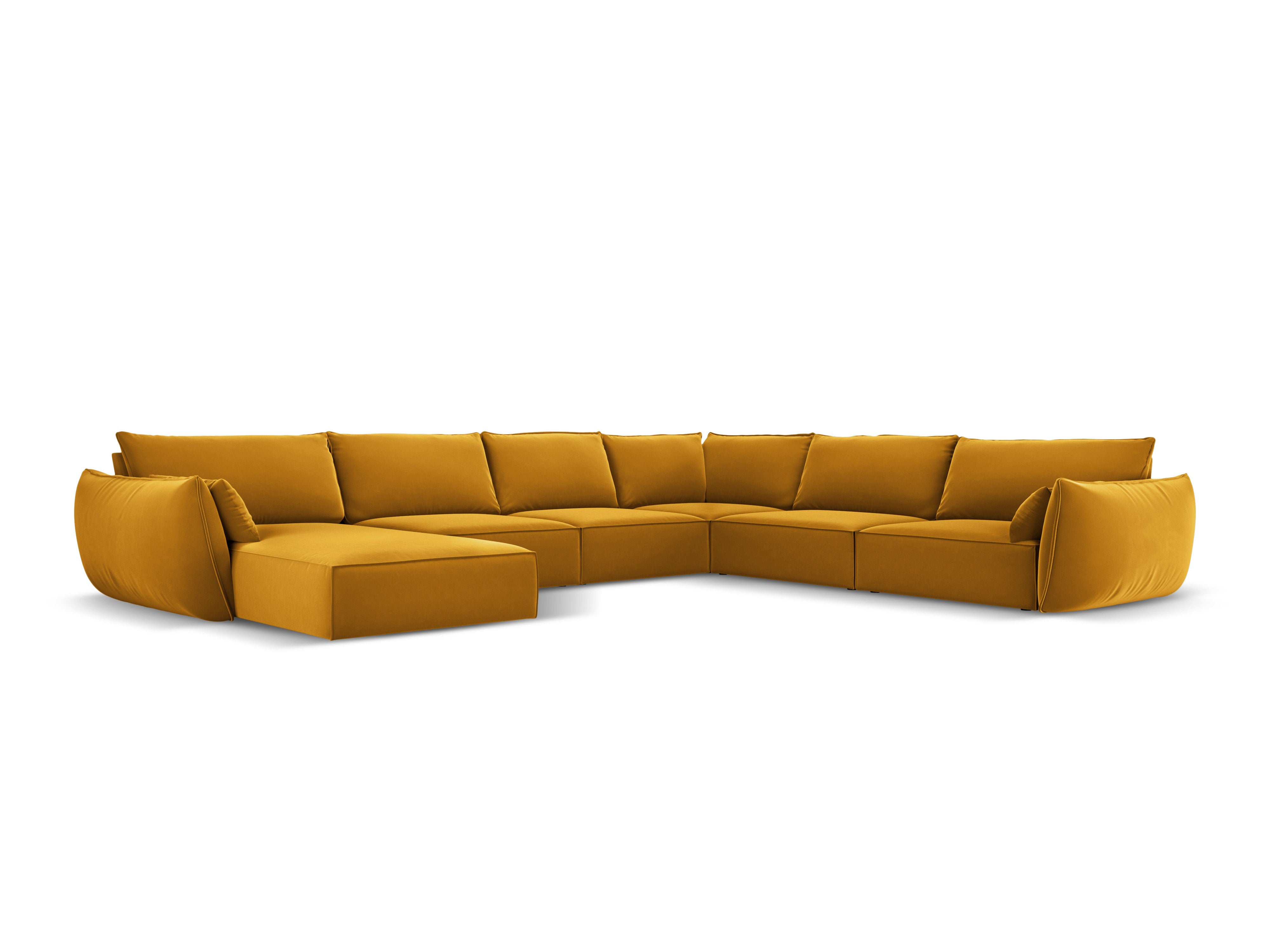 Corporate panoramic corner velvet right -hand Vanda mustard