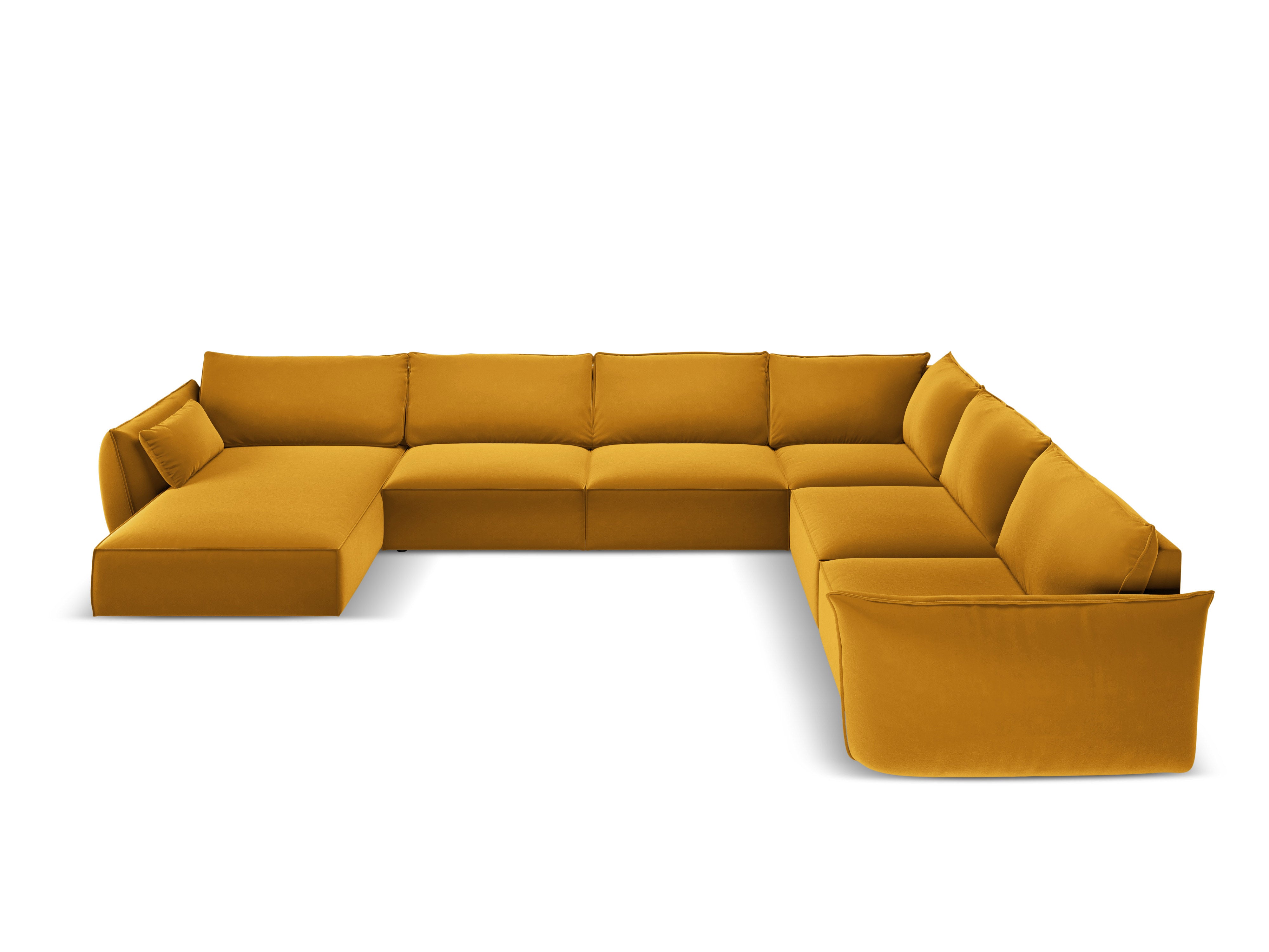 Corporate panoramic corner velvet right -hand Vanda mustard