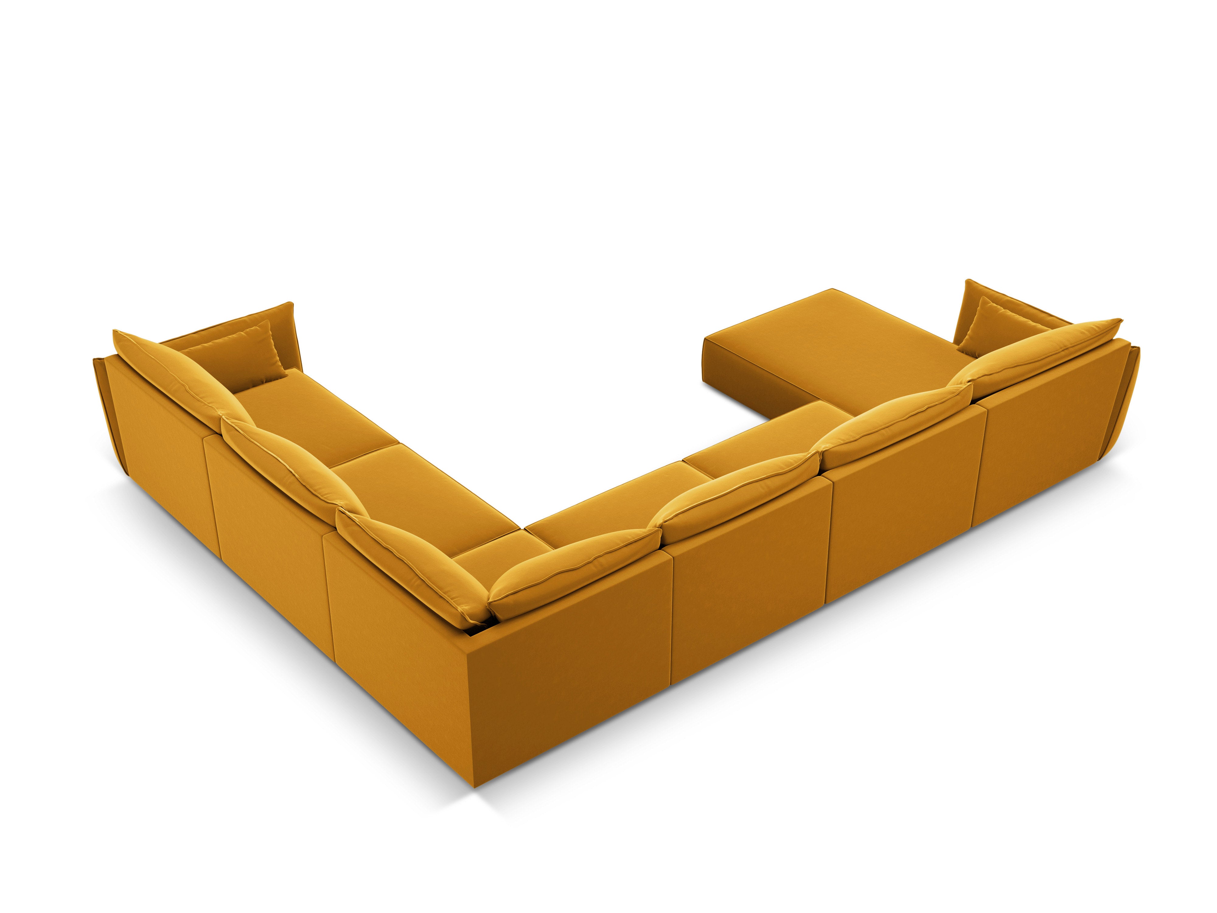 Corporate panoramic corner velvet right -hand Vanda mustard