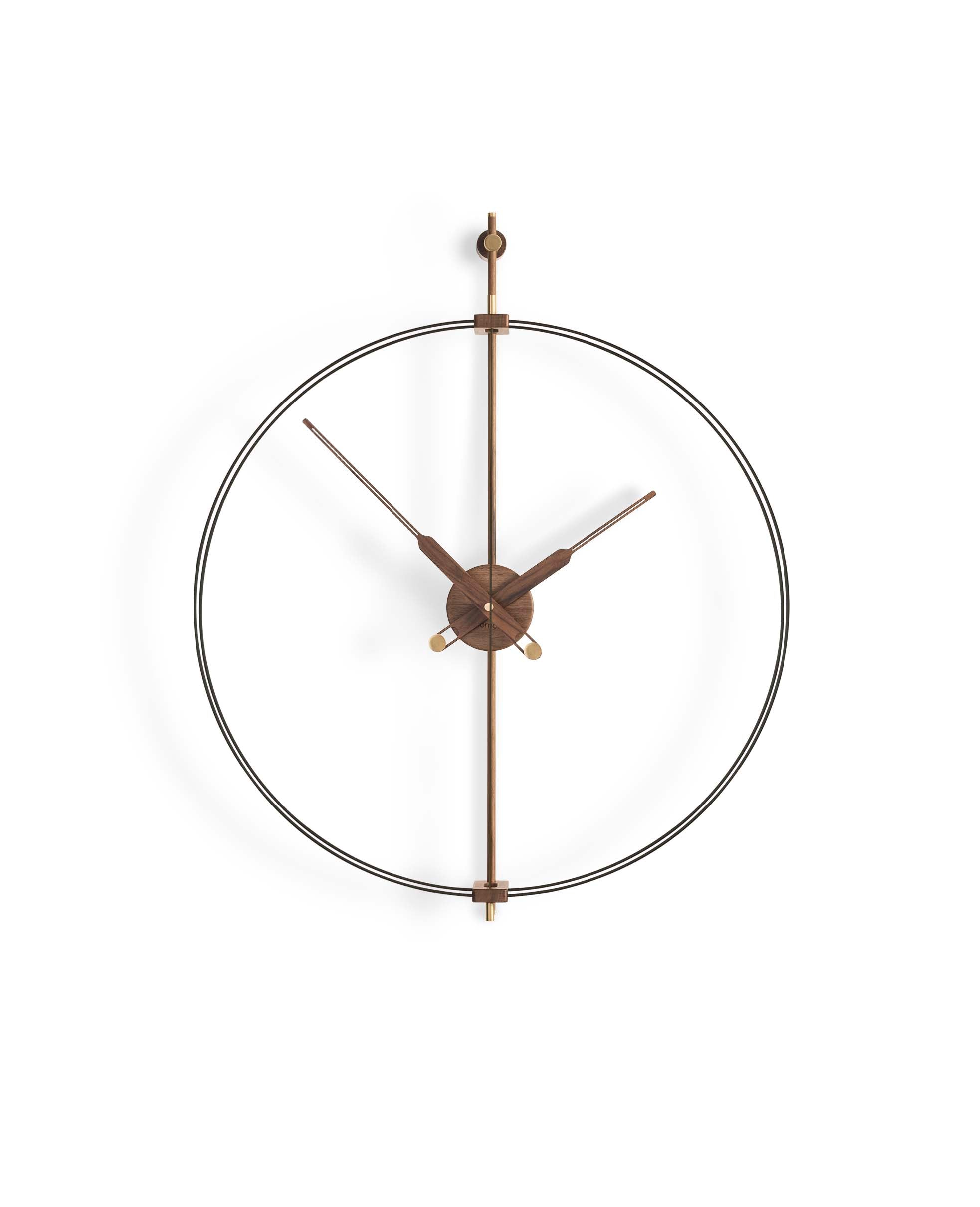 MINI BARCELONA PREMIUM wall clock walnut wood with black finish
