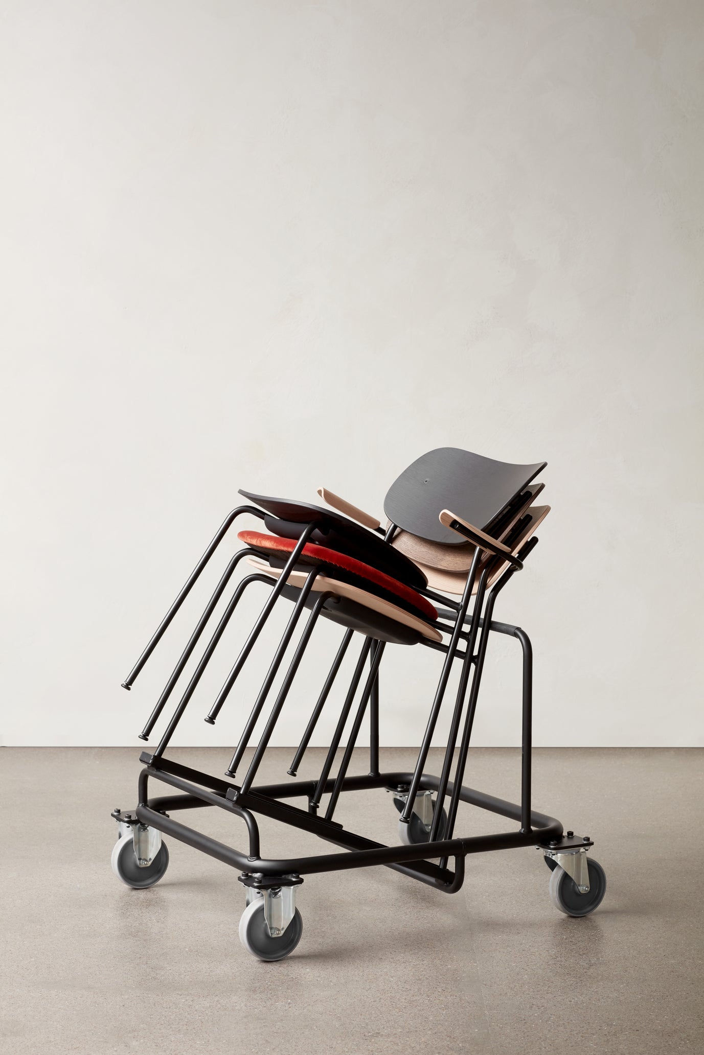 CO oak veneer armchair with black base