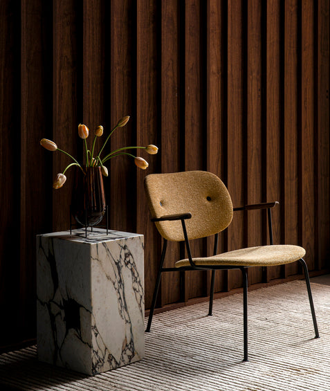 PLINTH Side Table Brown Marble